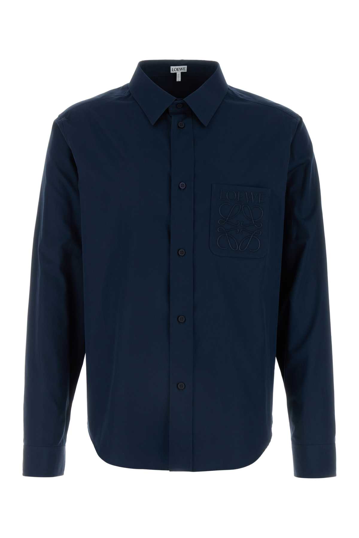 Navy Blue Poplin Shirt