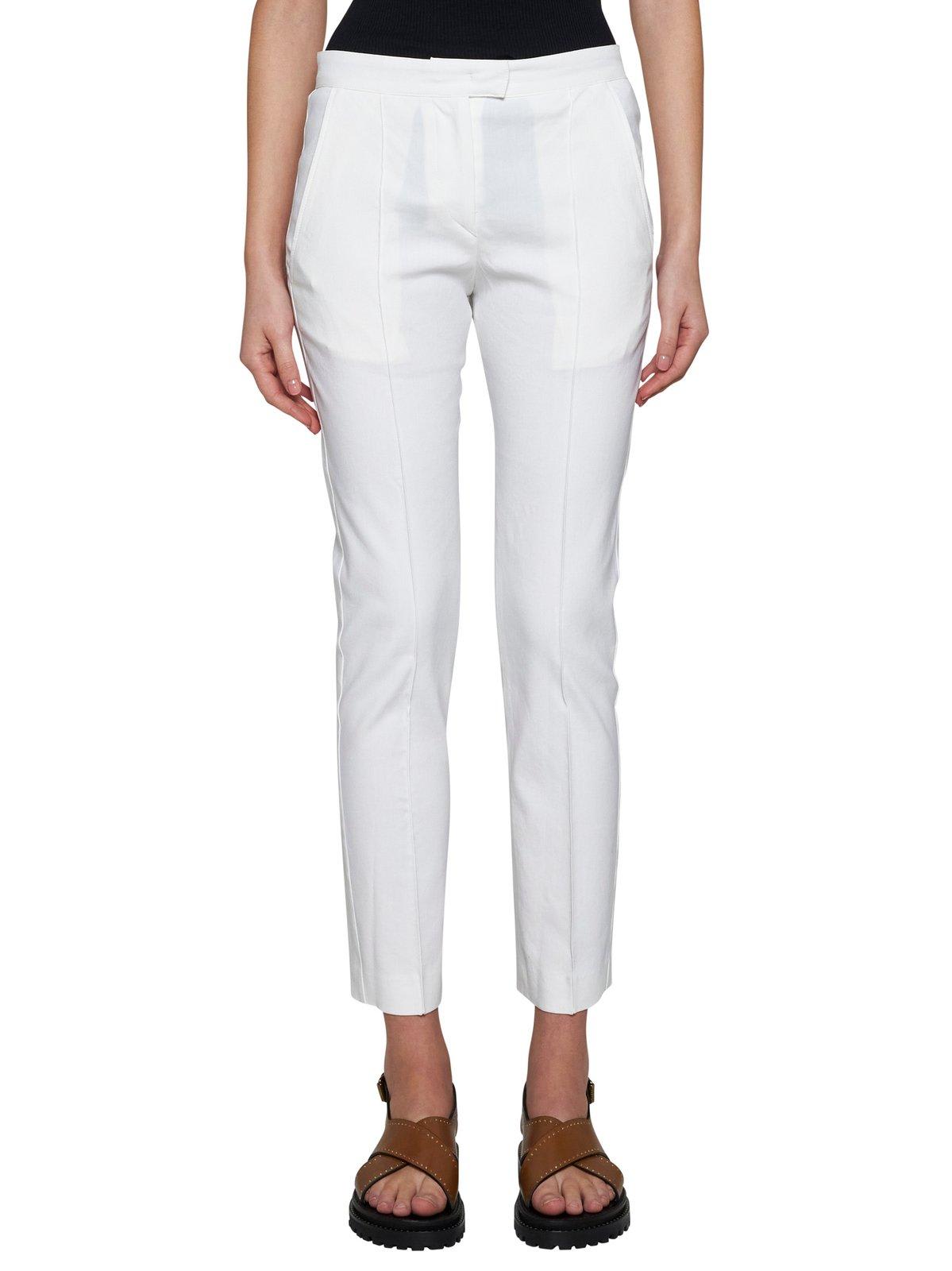 Shop Isabel Marant Straight-leg Cropped Slim-cut Trousers In White