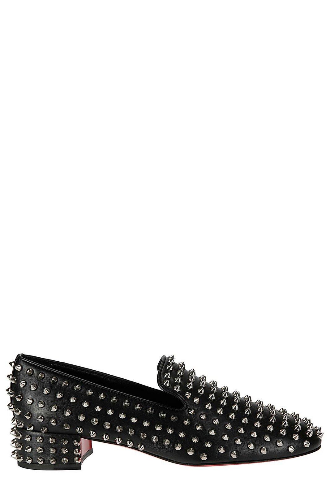 Shop Christian Louboutin Spikeasy Slip-on Loafers In Black