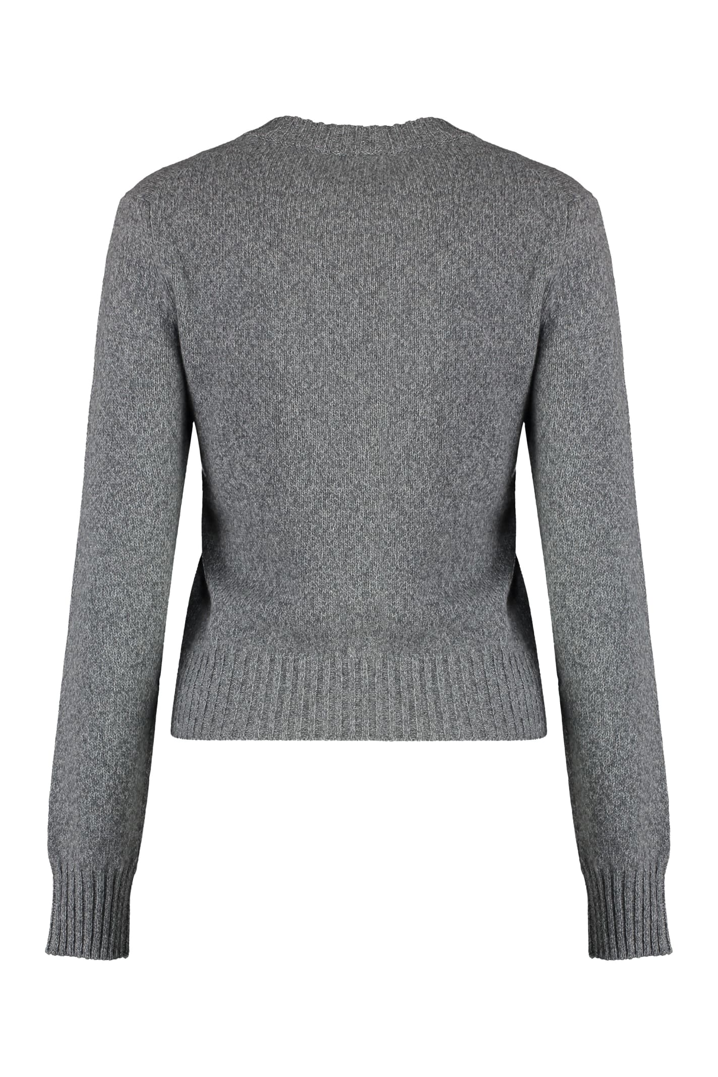 Shop Ami Alexandre Mattiussi Wool And Cashmere Sweater In Grey
