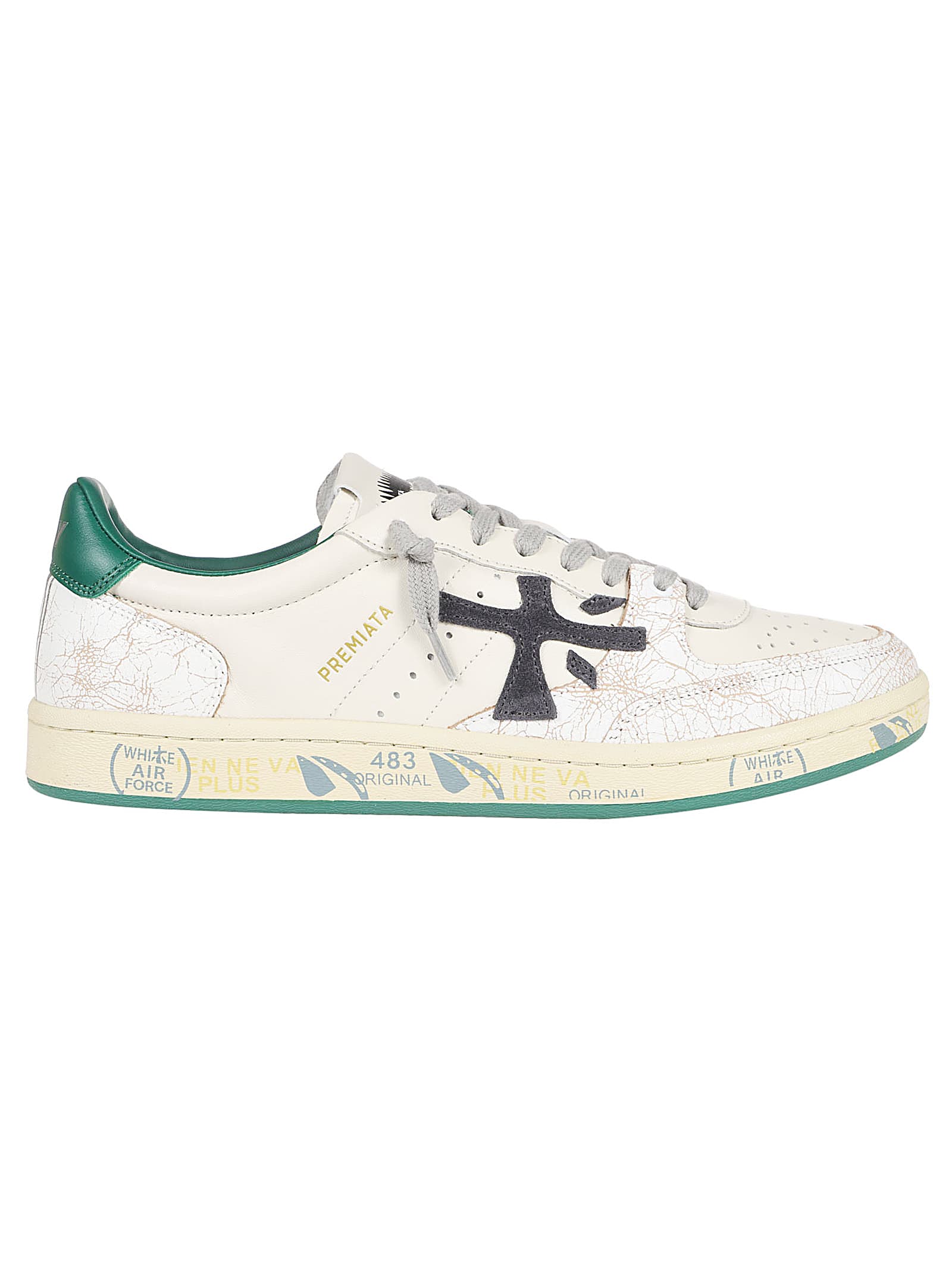 Shop Premiata Bskt Clay Sneakers In Bianco