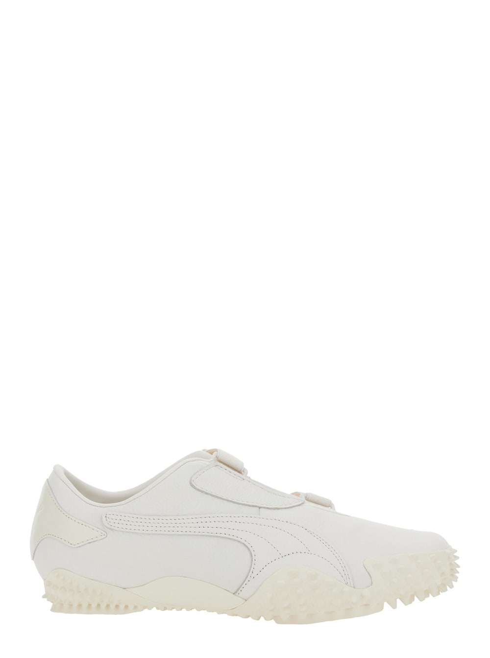 mostro White Sneakers With Logo Patch On The Tongue And Studded Sole In Leather Unisex