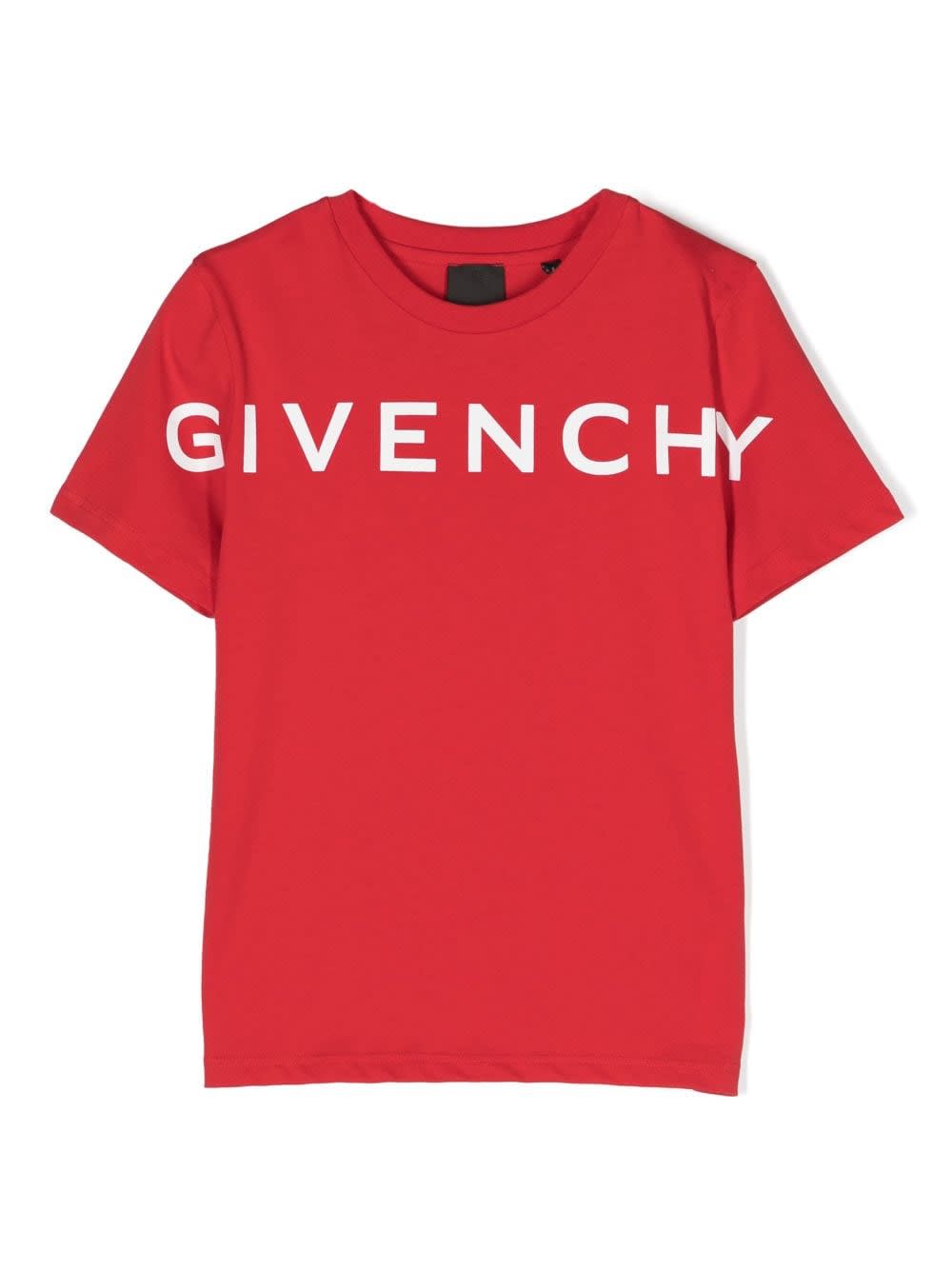 Givenchy T-shirt Rossa In Jersey Di Cotone Bambino