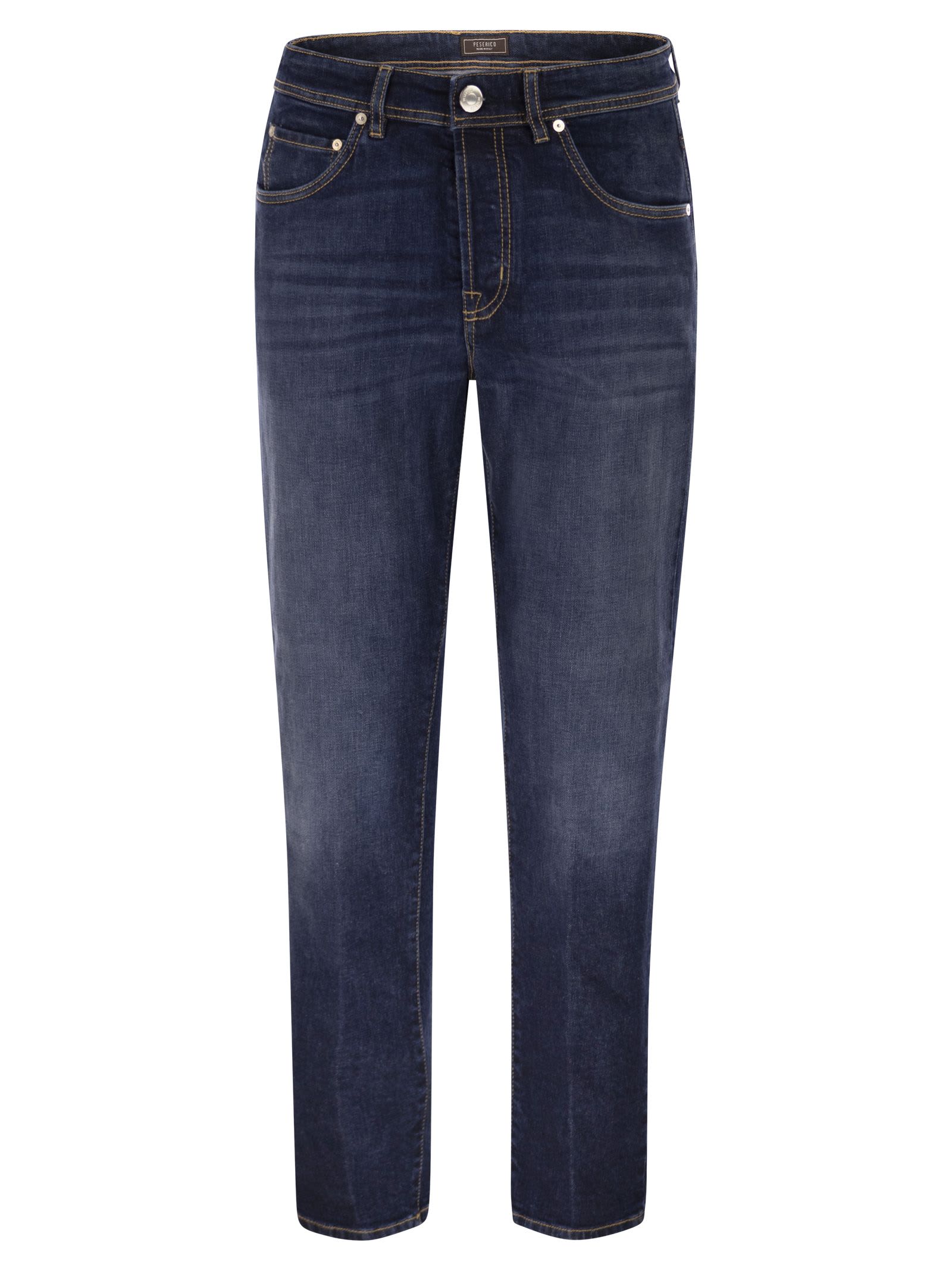 Peserico 5-pocket Stretch Cotton Twill Denim In Blue