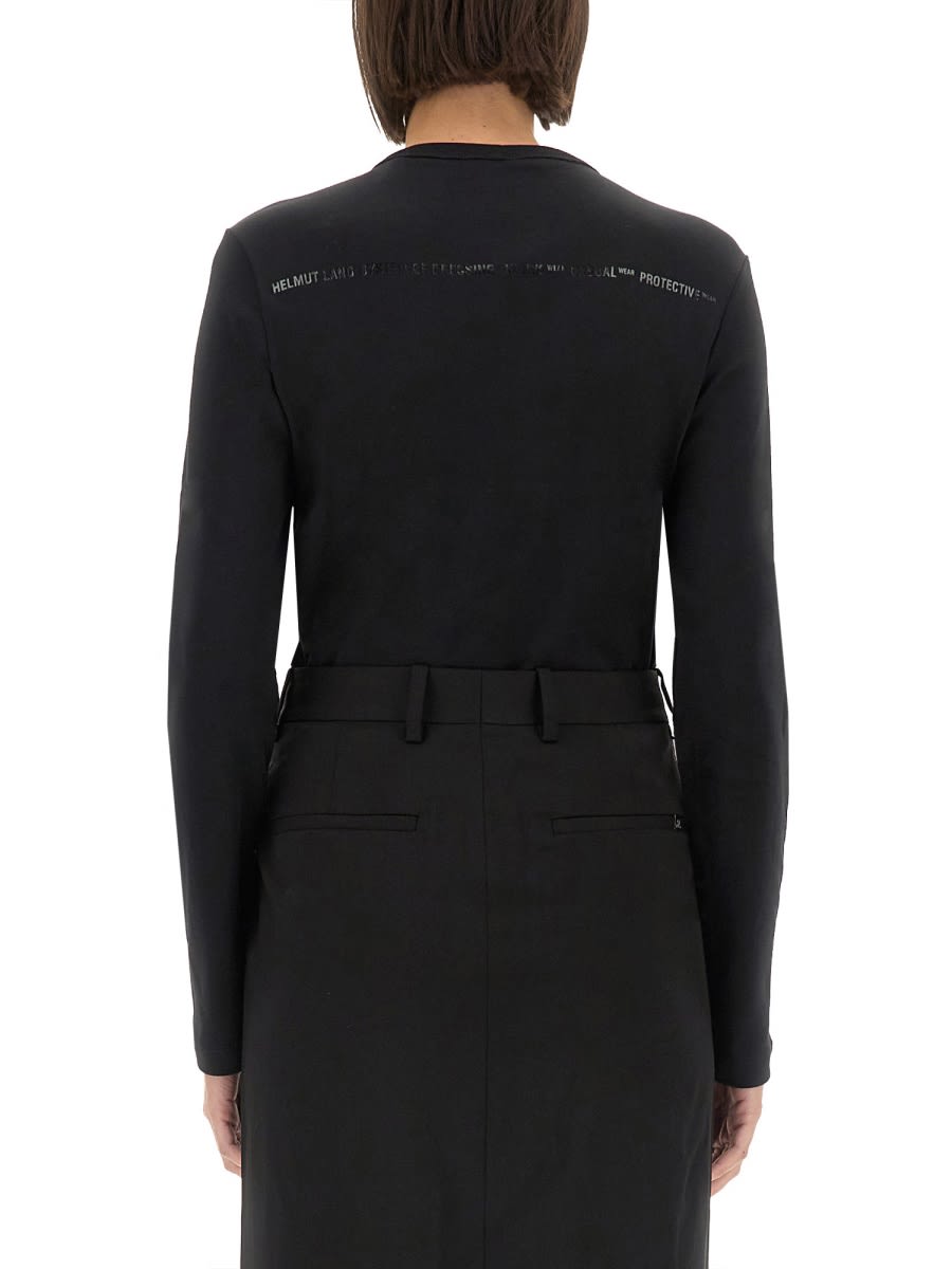 Helmut Lang Slim Fit T-shirt With Logo In Black