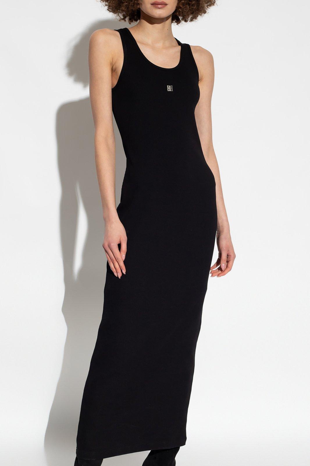 Shop Givenchy Logo Plaque Slip Dress In Black
