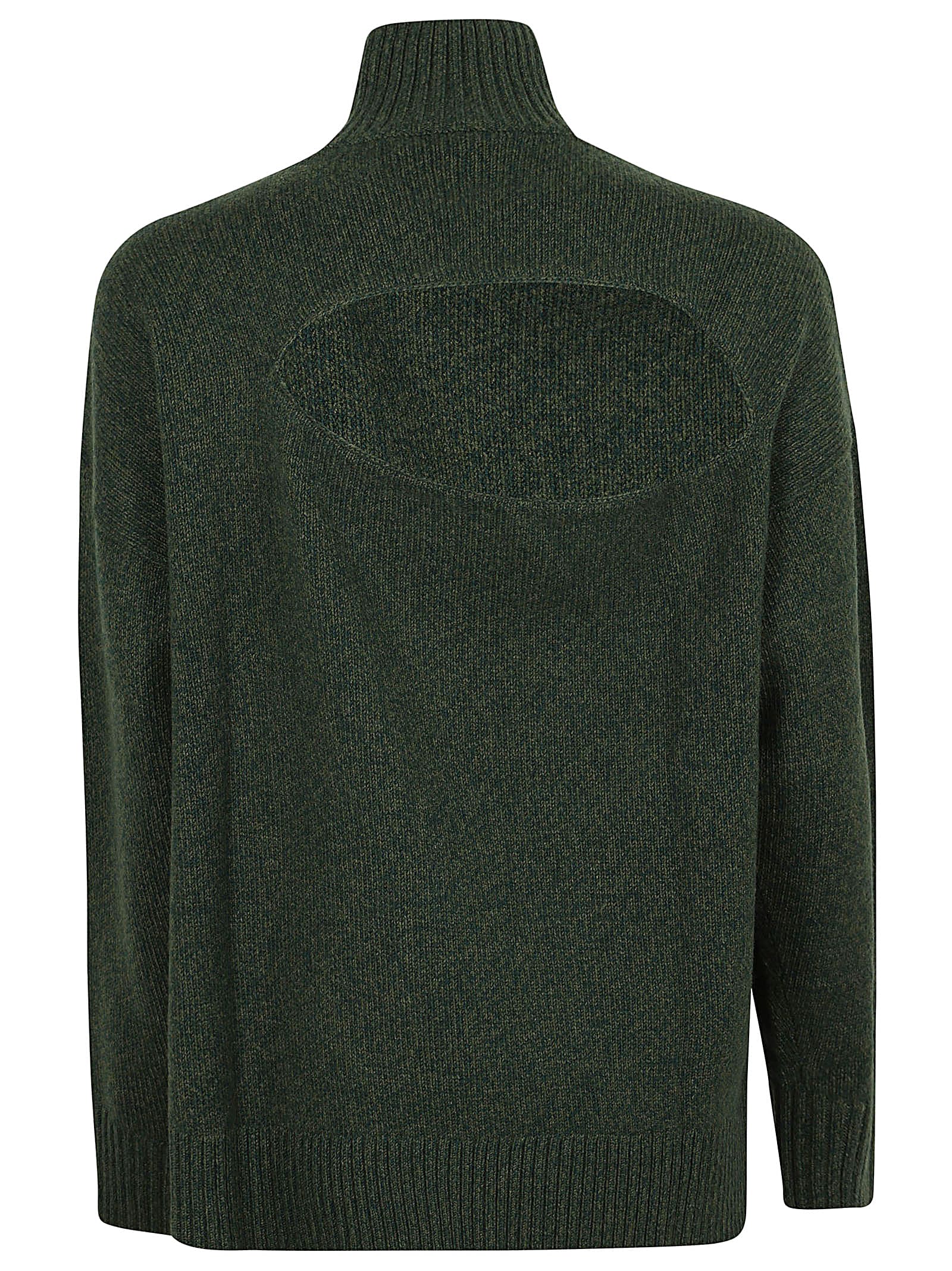 Shop Victoria Beckham Convertible Turtle Neck Jumper In Spruce Green