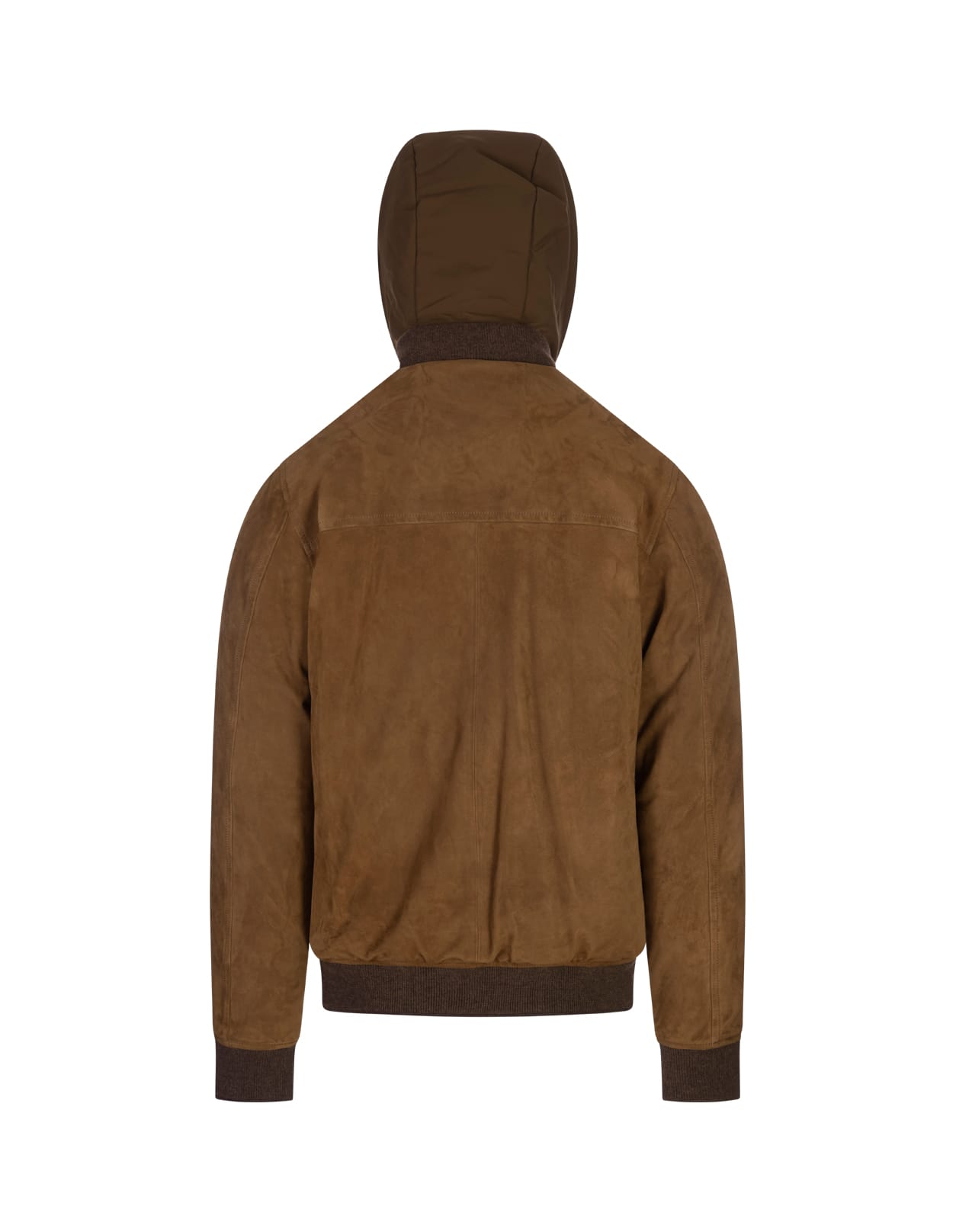 Shop Moorer Callum College Bomber Jacket In Tobacco Suede In Brown