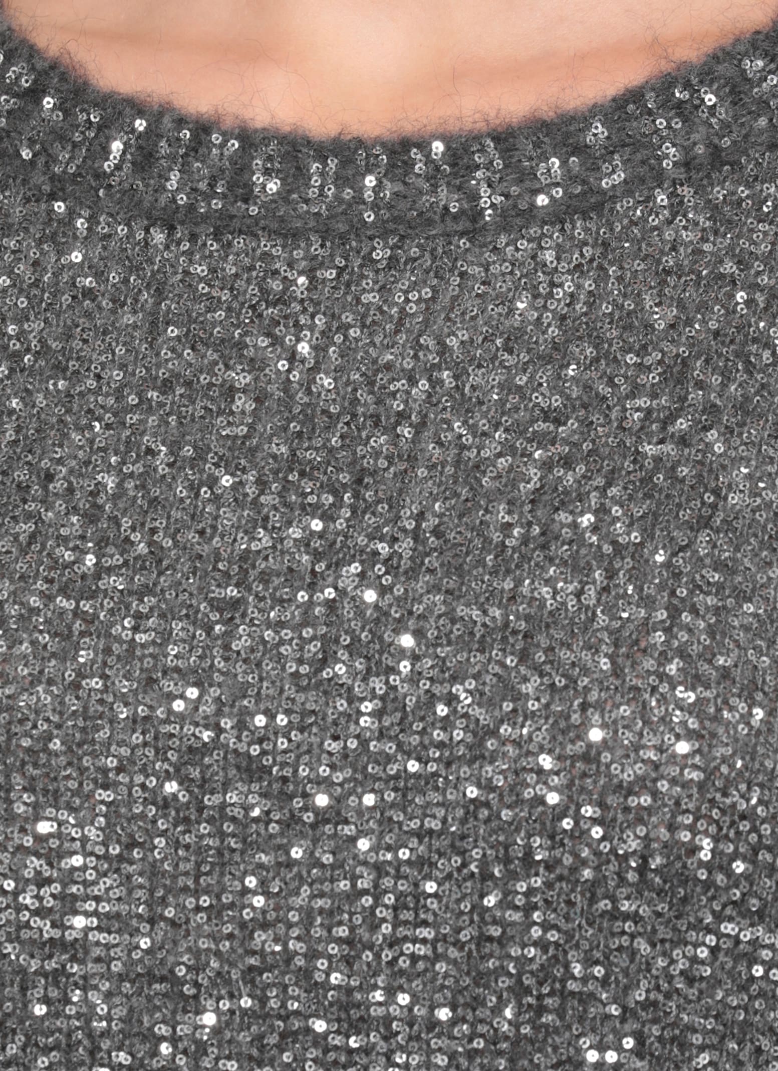 D Exterior Sweater With Sequins In Gray