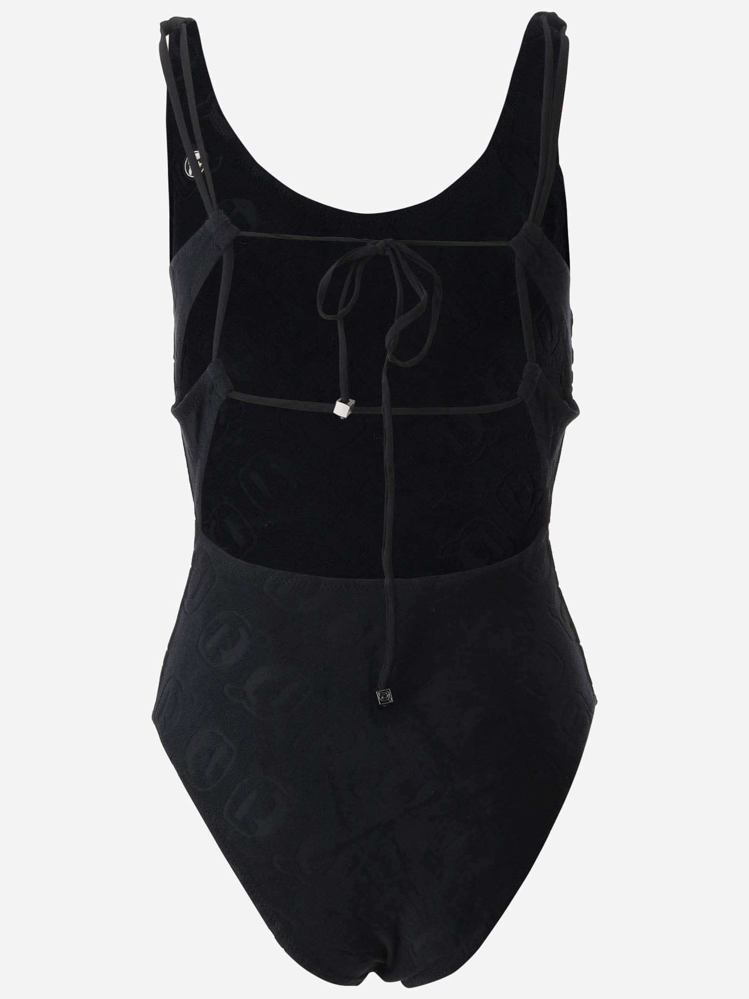Shop Karl Lagerfeld One Piece Swimsuit With Logo In Black
