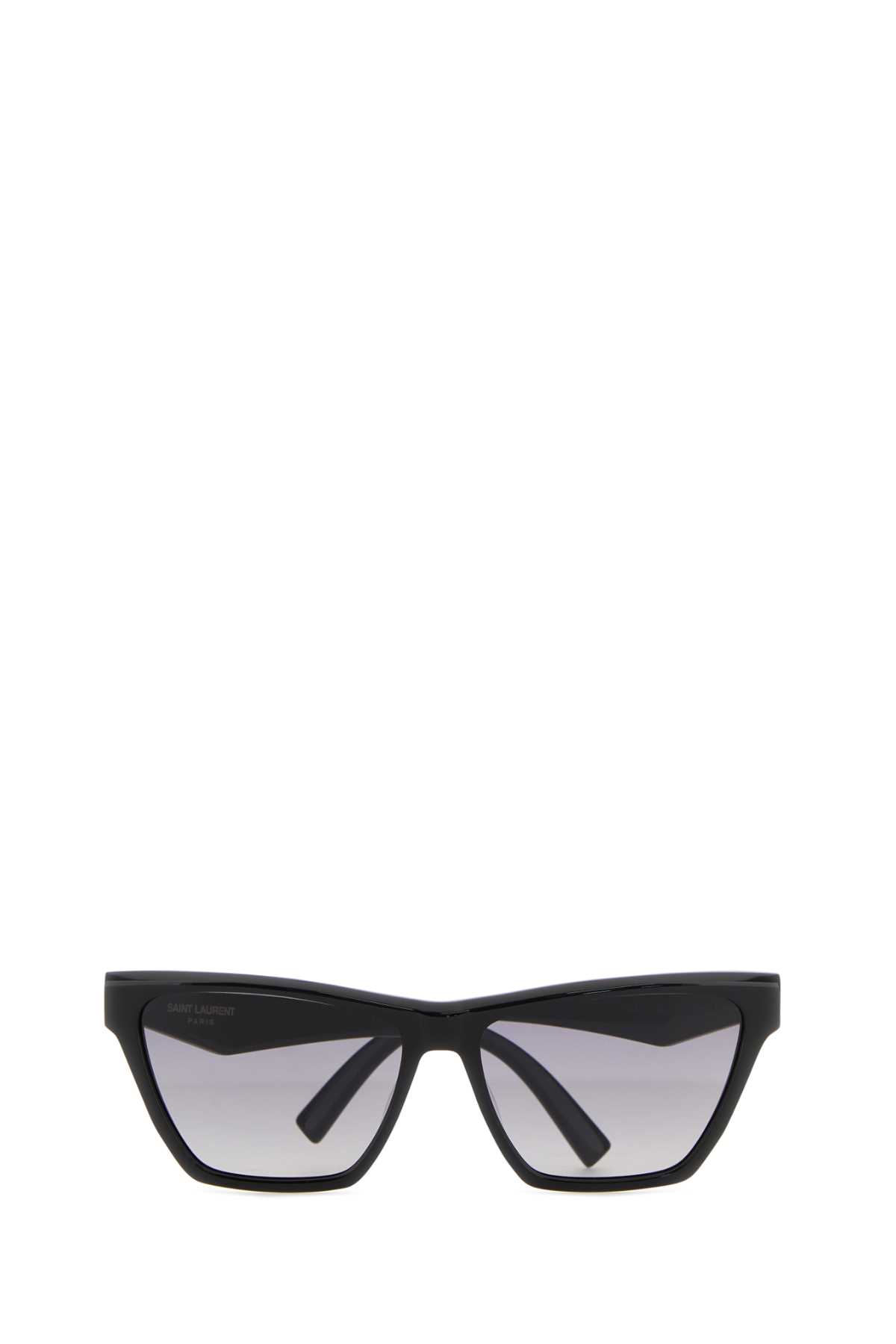 Shop Saint Laurent Black Acetate Sl M103 Sunglasses In Blkblkgrgre