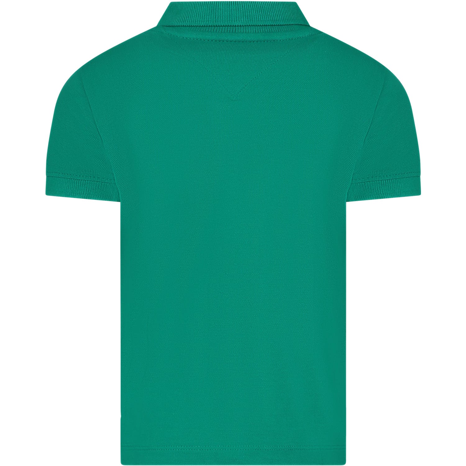 Shop Tommy Hilfiger Green Polo Shirt For Boy With Logo