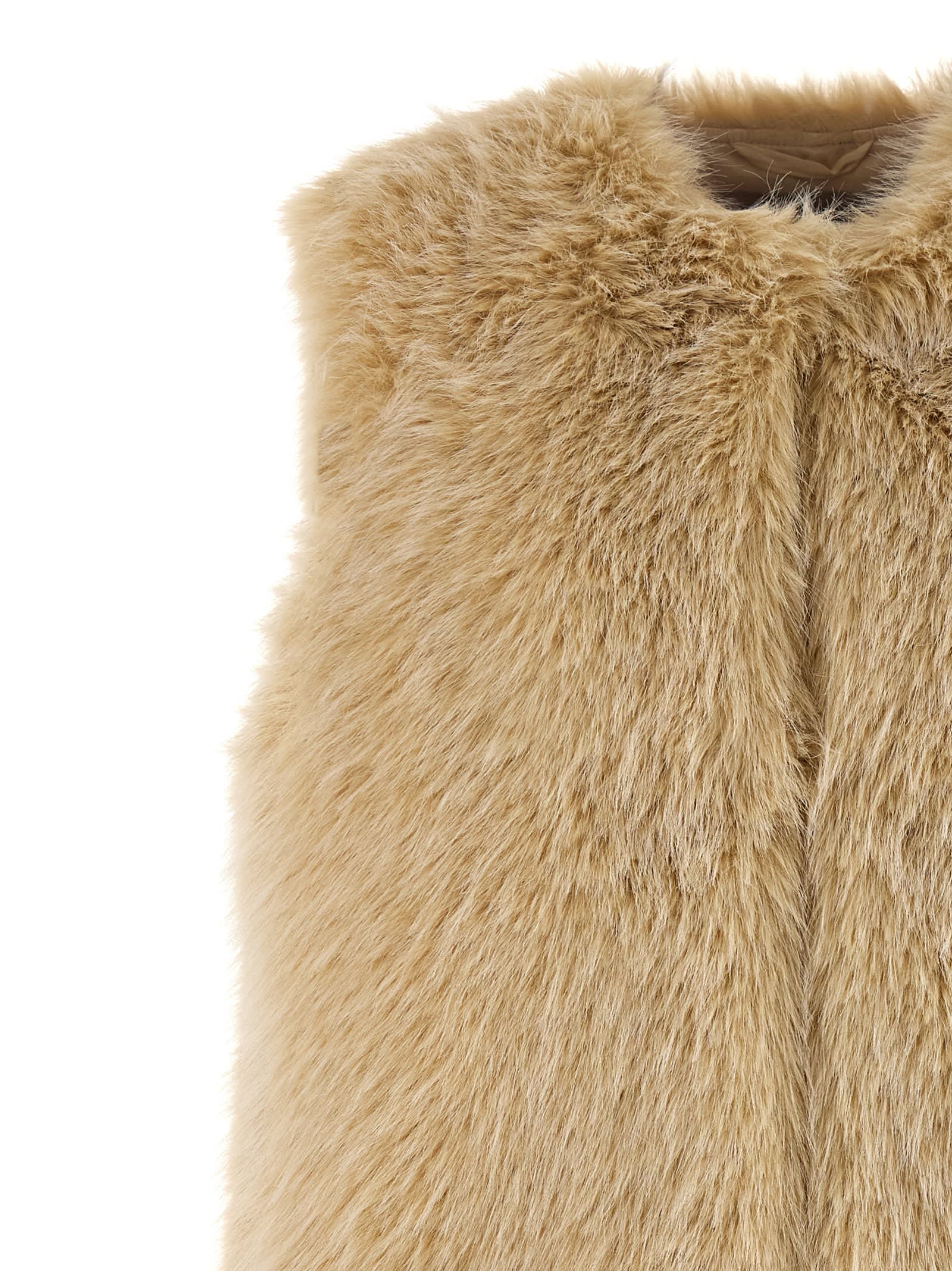 Shop Herno Faux Fur Vest In Neutrals