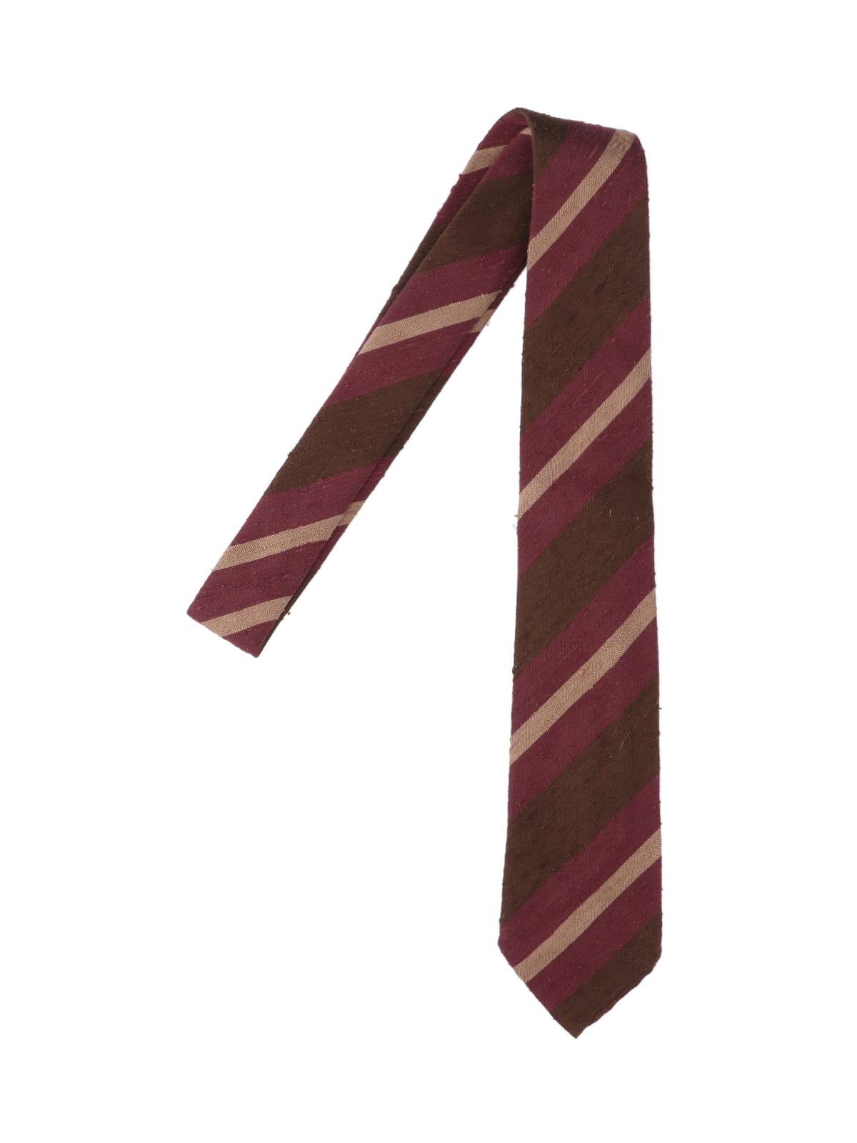Finamore 1925 Striped Ties In Textured Fabric In Multi