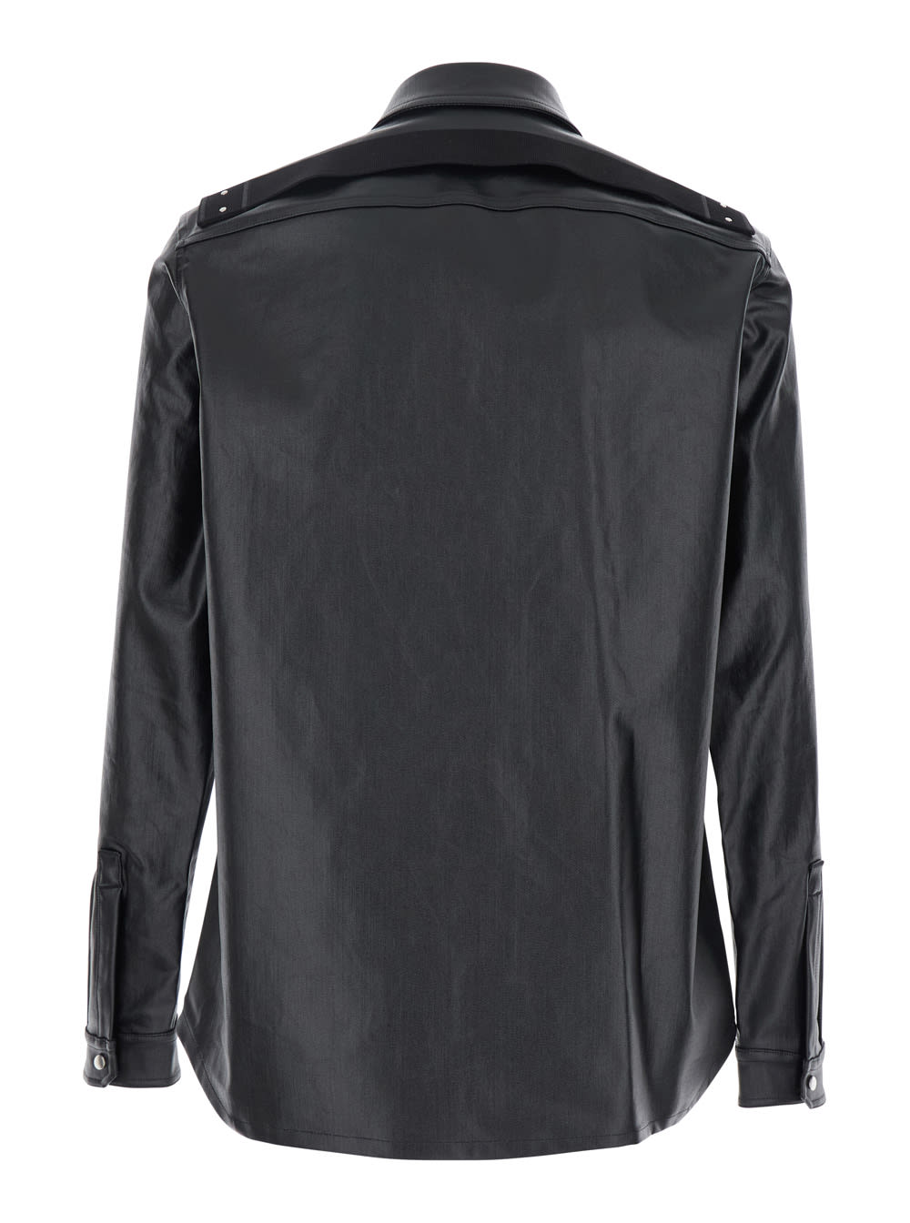 Rick Owens Black Jacket With Patch Pockets On The Chest In Cotton Blend Man In Black