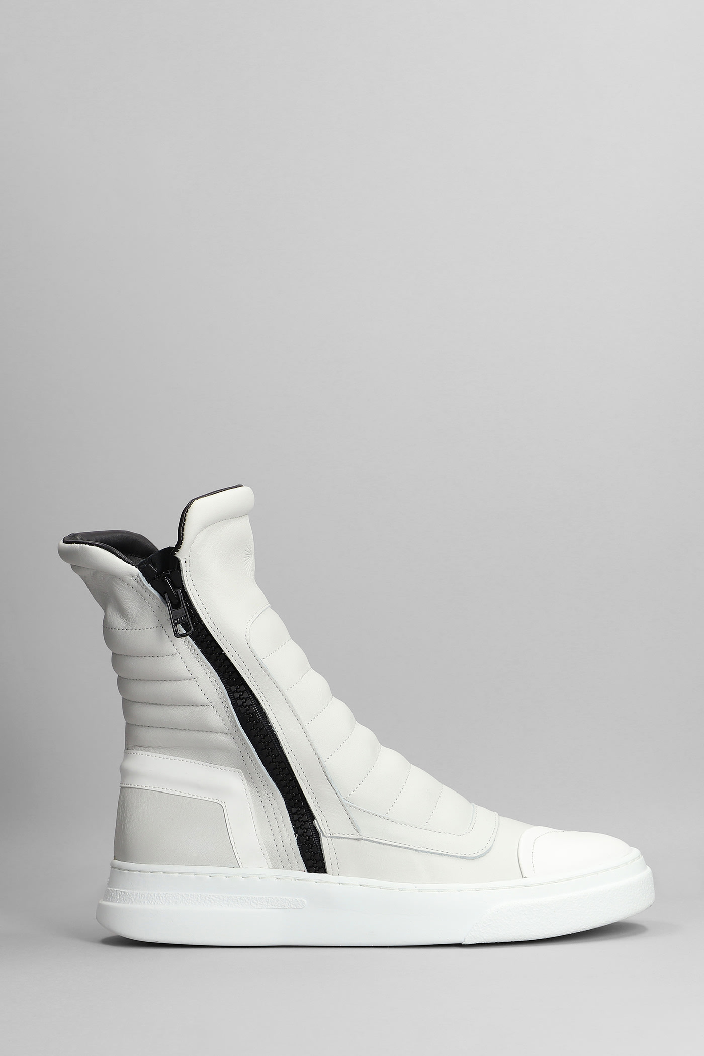 Bruno Bordese Moto Sneakers In White Leather