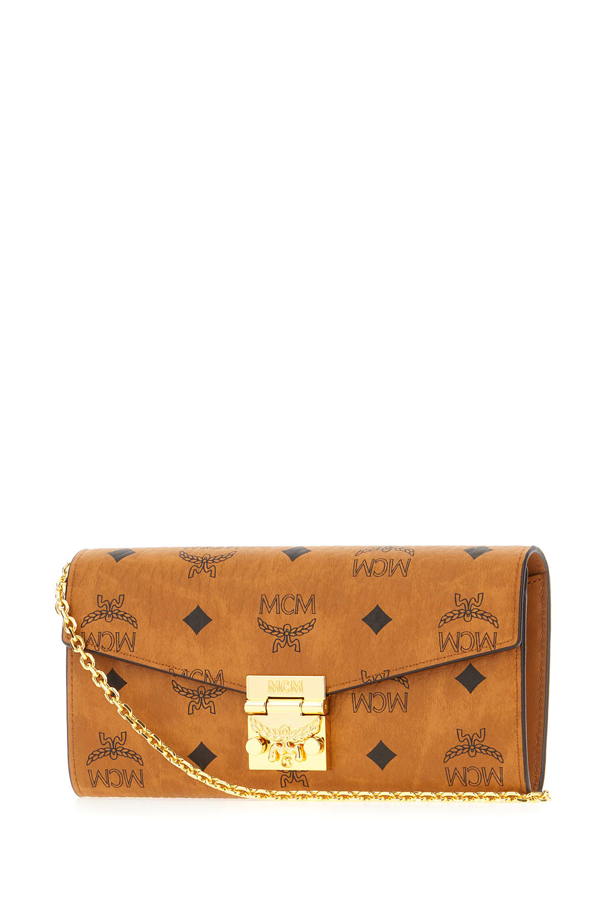 Mcm Printed Canvas Wallet In Brown