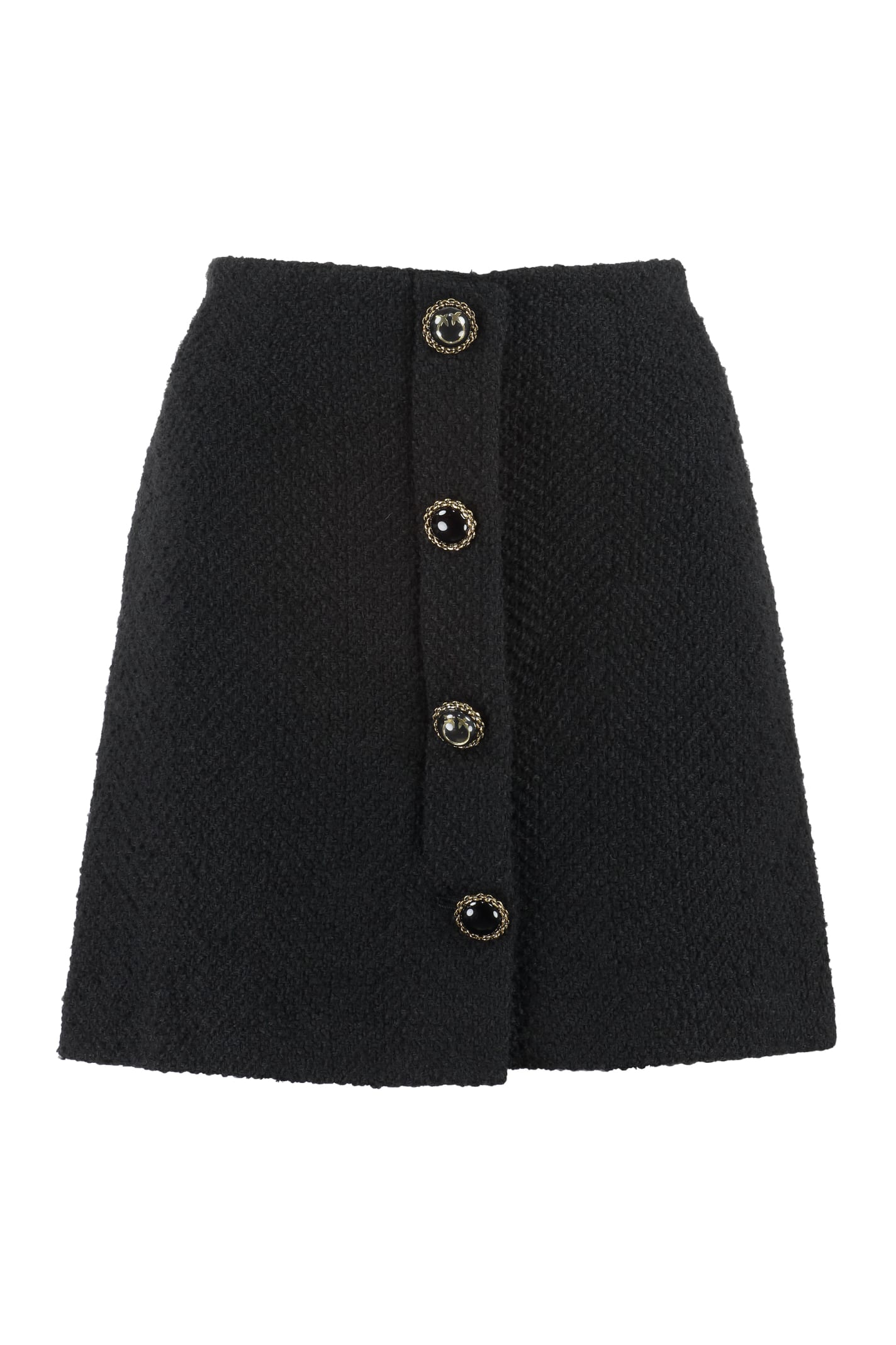 Pinko Front-button Mini Skirt In Black