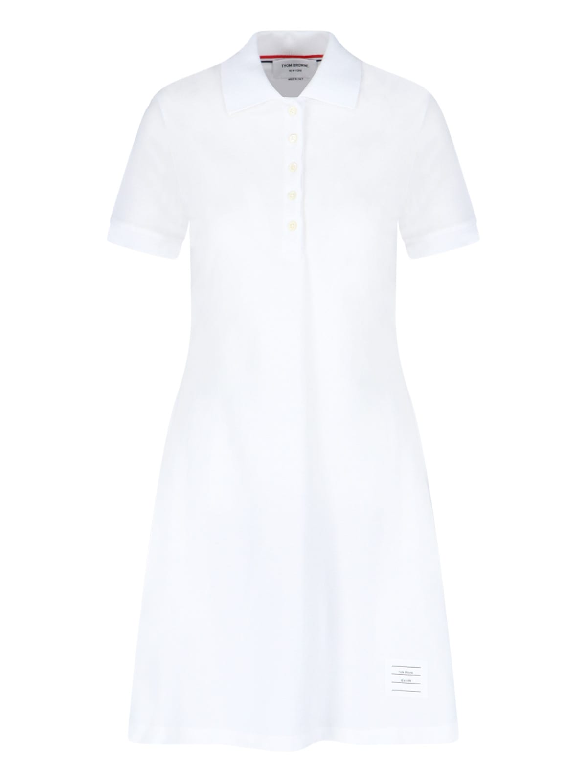 Shop Thom Browne Pique Rib Gusset Minidress In White