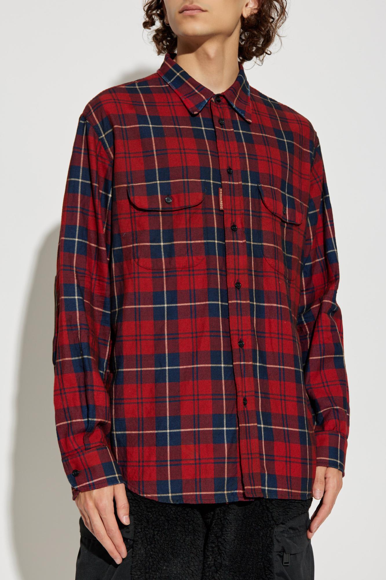 Dsquared2 Vintage Button-down Shirt Elbow Patches In Red