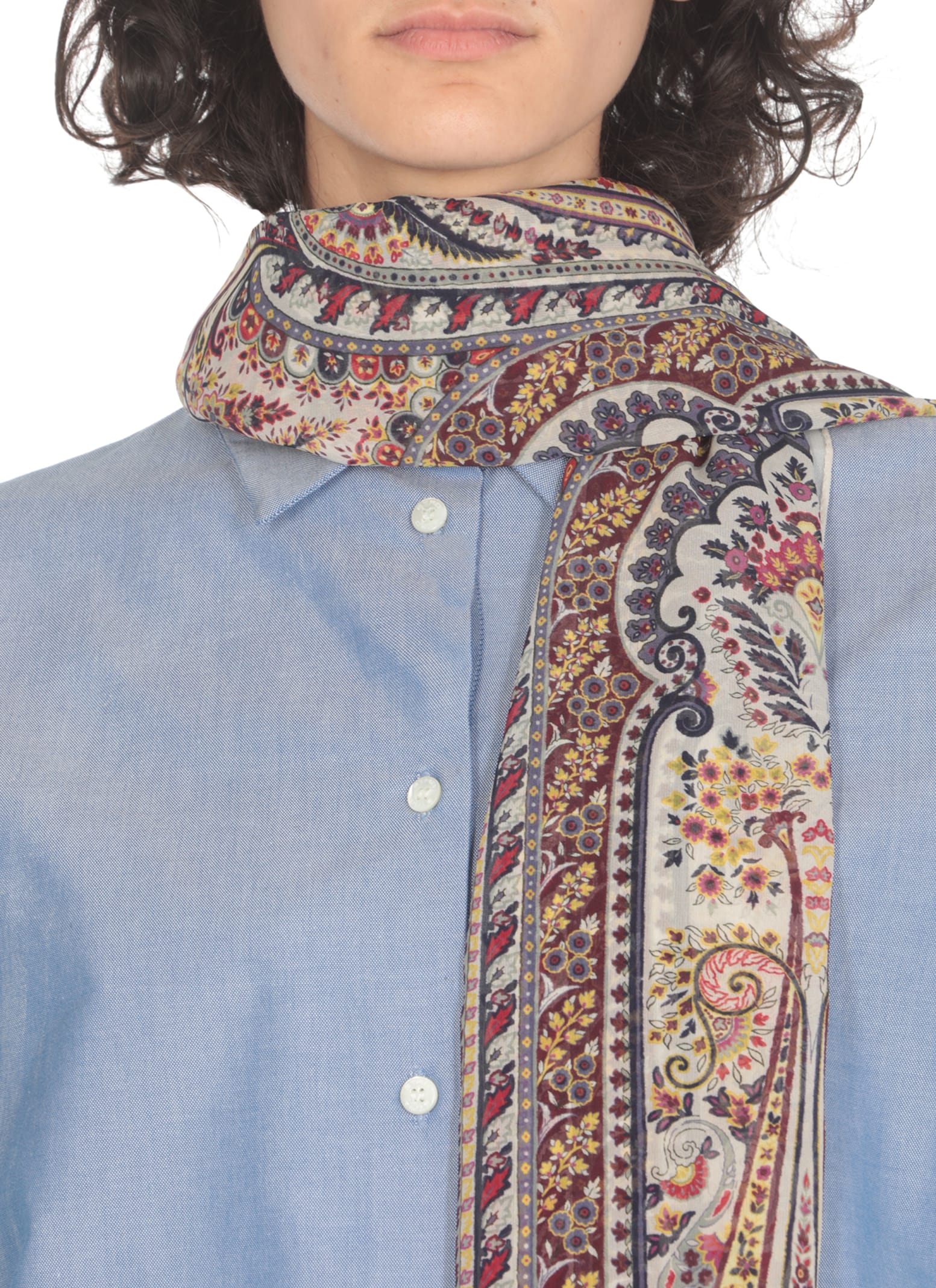 Shop Etro Scarfl With Paisley Print In Multicolour