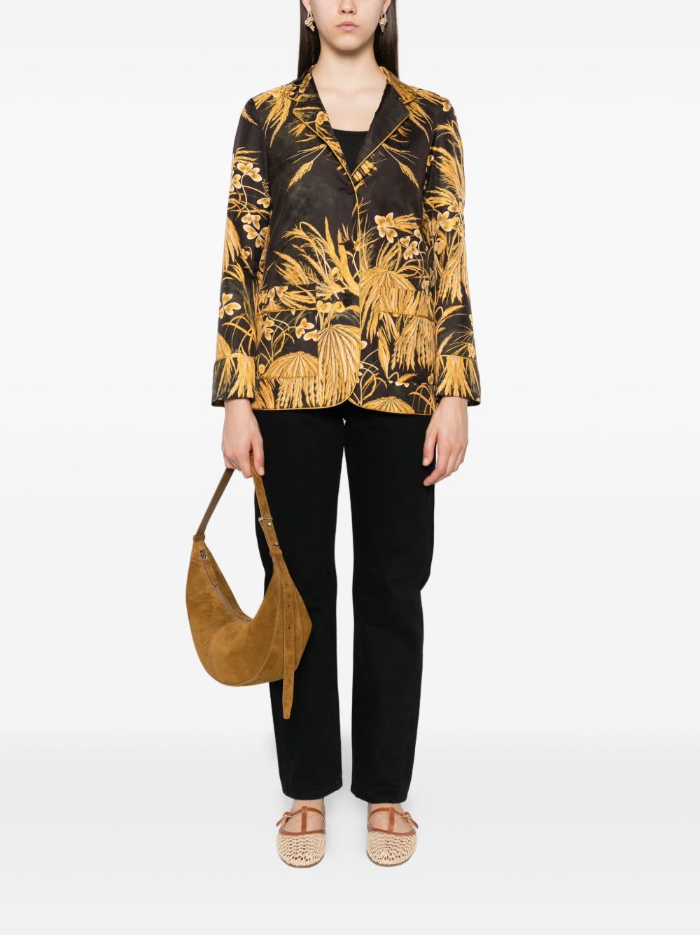 F.r.s For Restless Sleepers For Restless Sleepers Printed Silk Shirt In Yellow