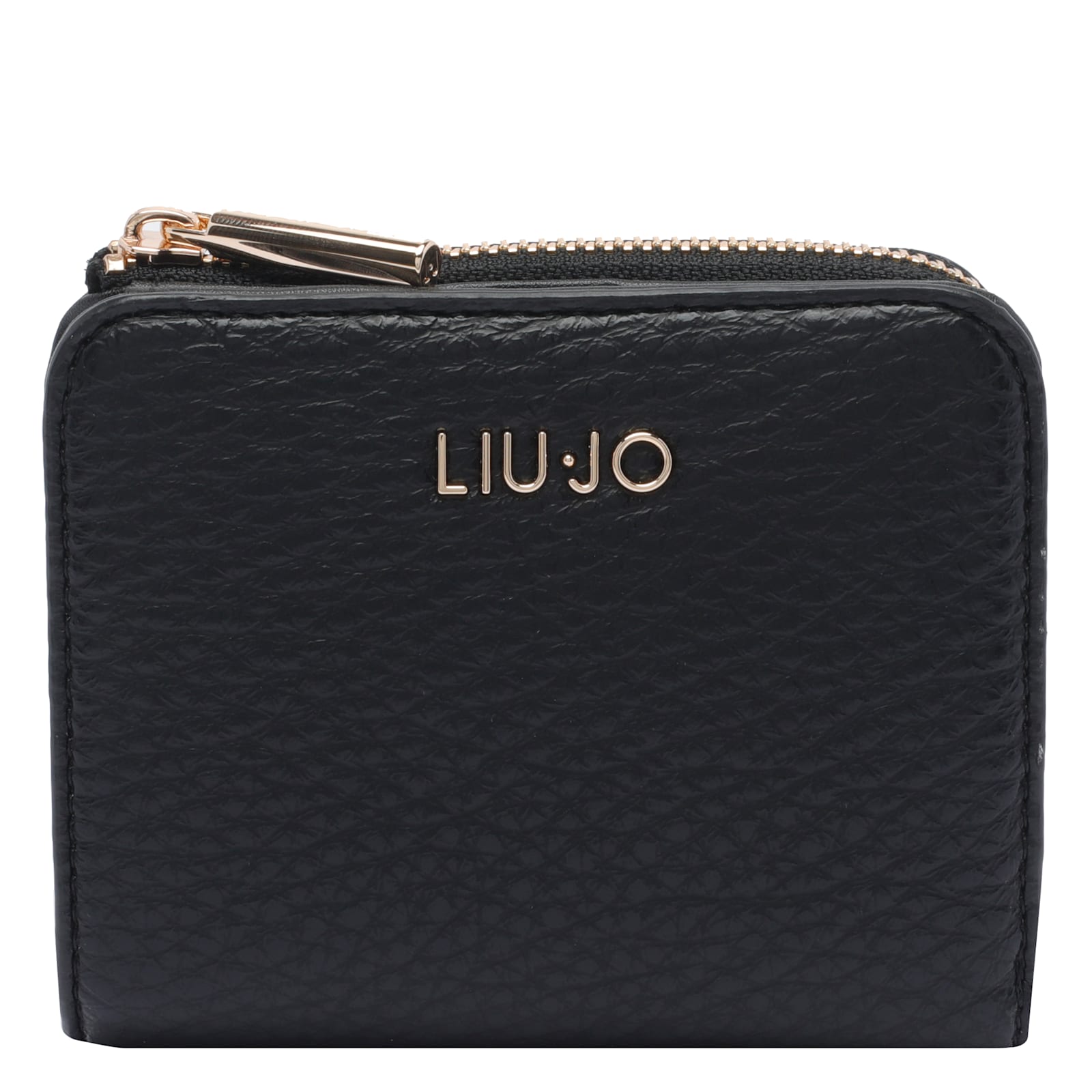 Liu •jo Black Wallet In Faux Leather With Zip In Black