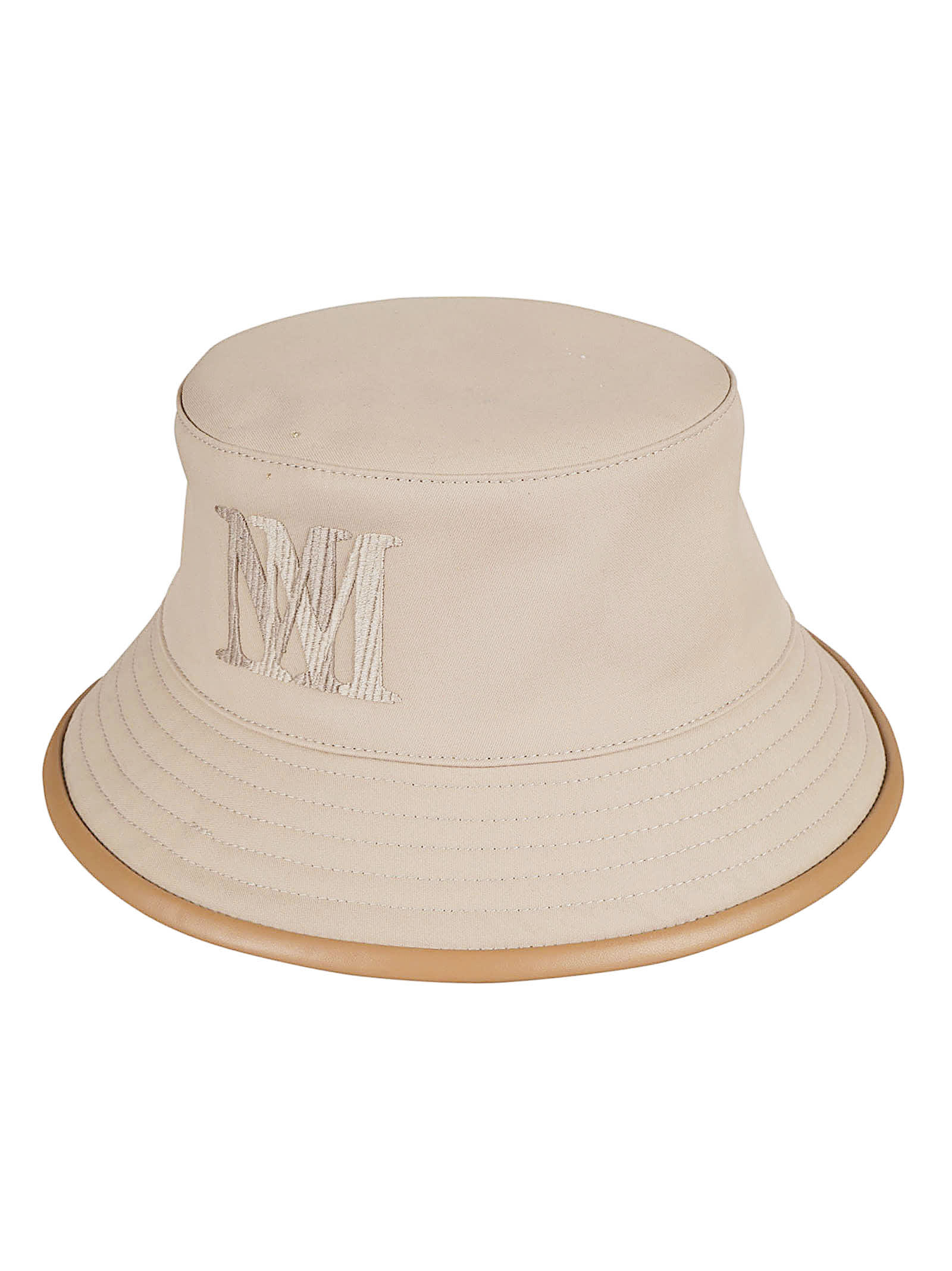 Shop Max Mara Logo Bucket Hat In Beige