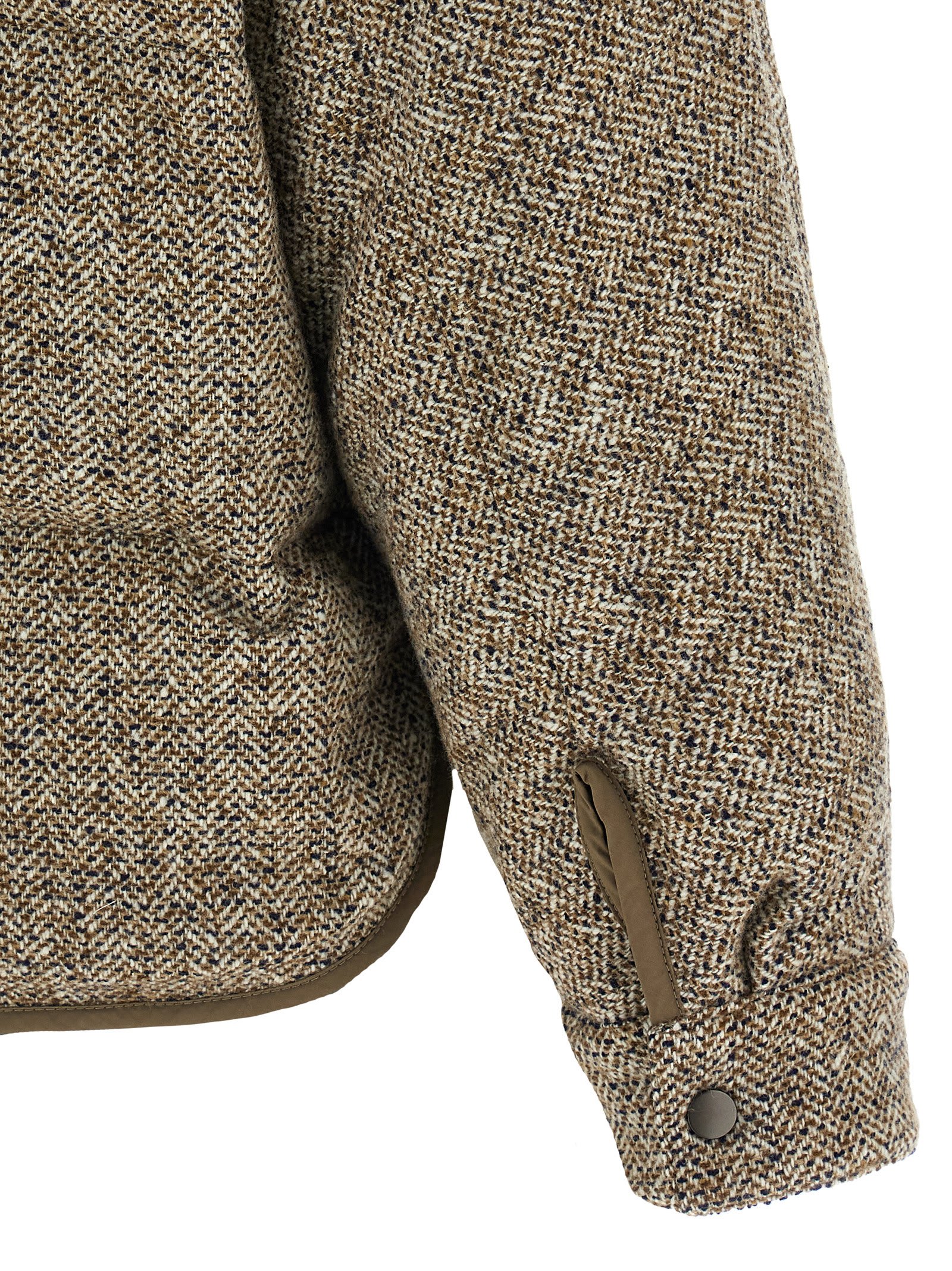 Brunello Cucinelli Reversible Down Jacket Puffer Jackets Multicolor In Brown