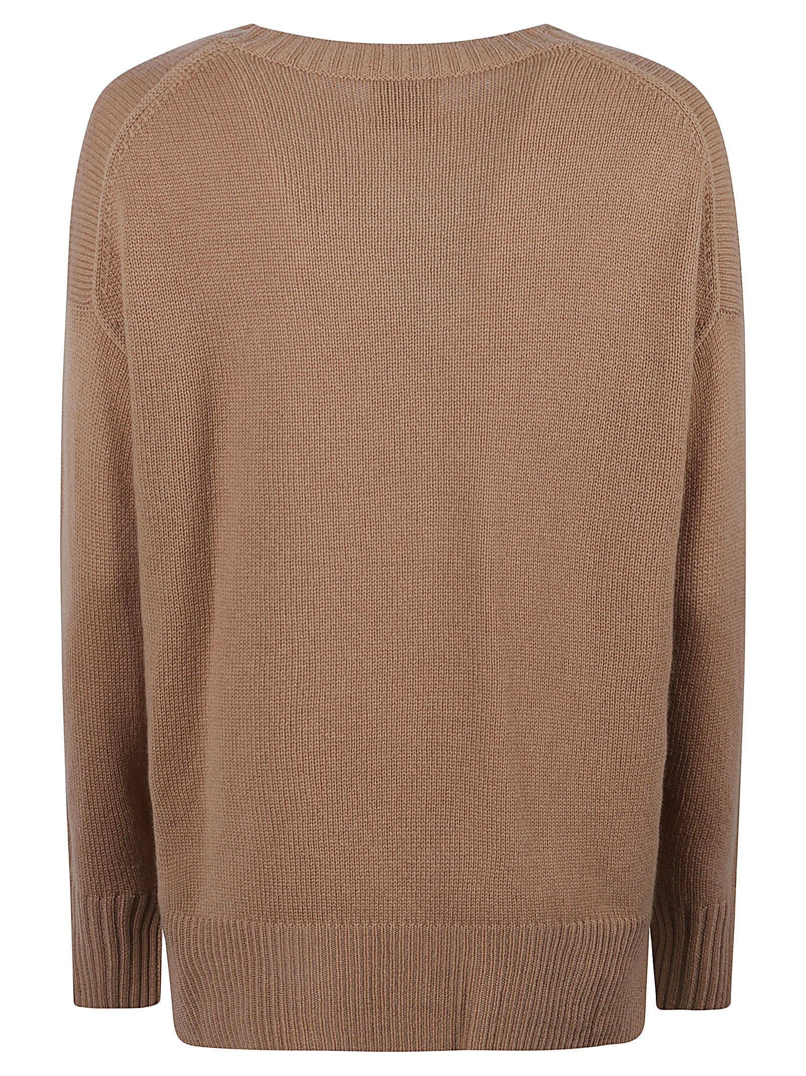 Shop Allude Loose Fit Side Slit Knit Sweater In Brown