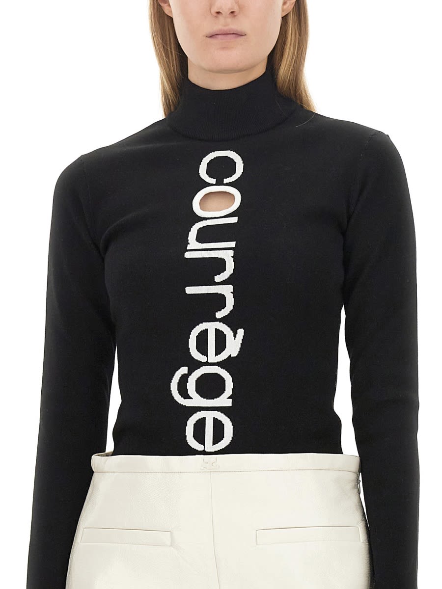 Shop Courrèges Jersey With Logo In Multicolour