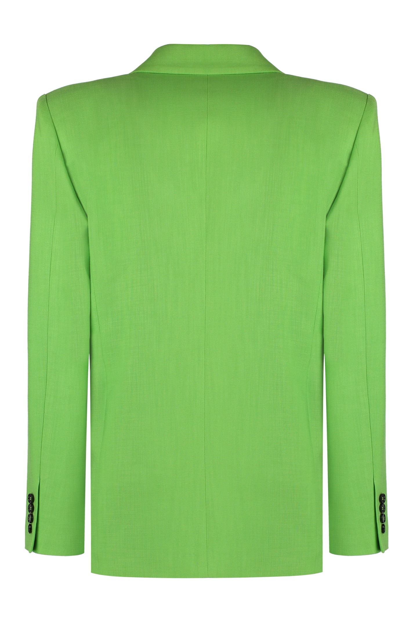 Shop Msgm Single-breasted Two-button Blazer In Green