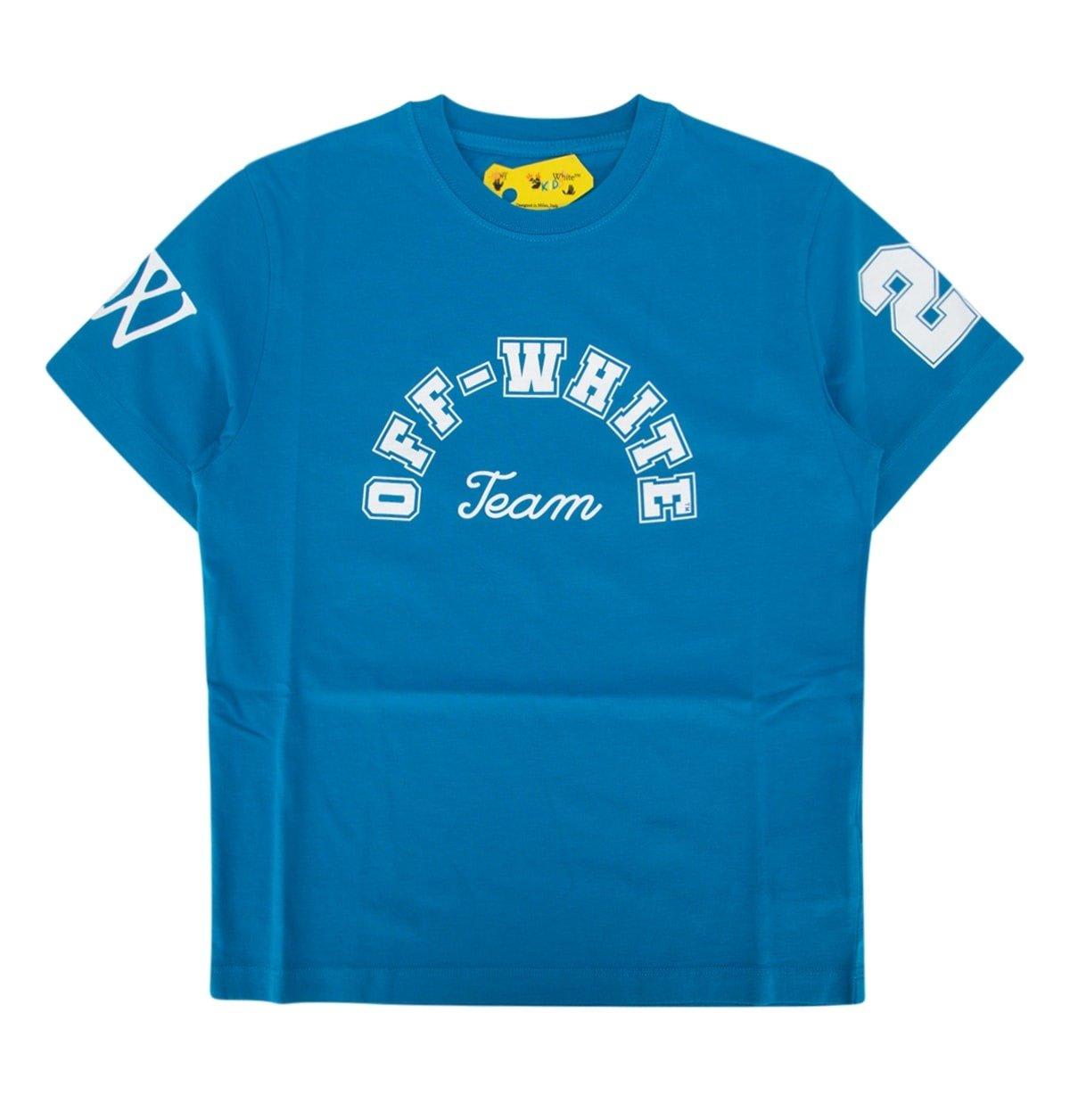Off-white Kids' Team 23 Crewneck T-shirt In Methyl Blue