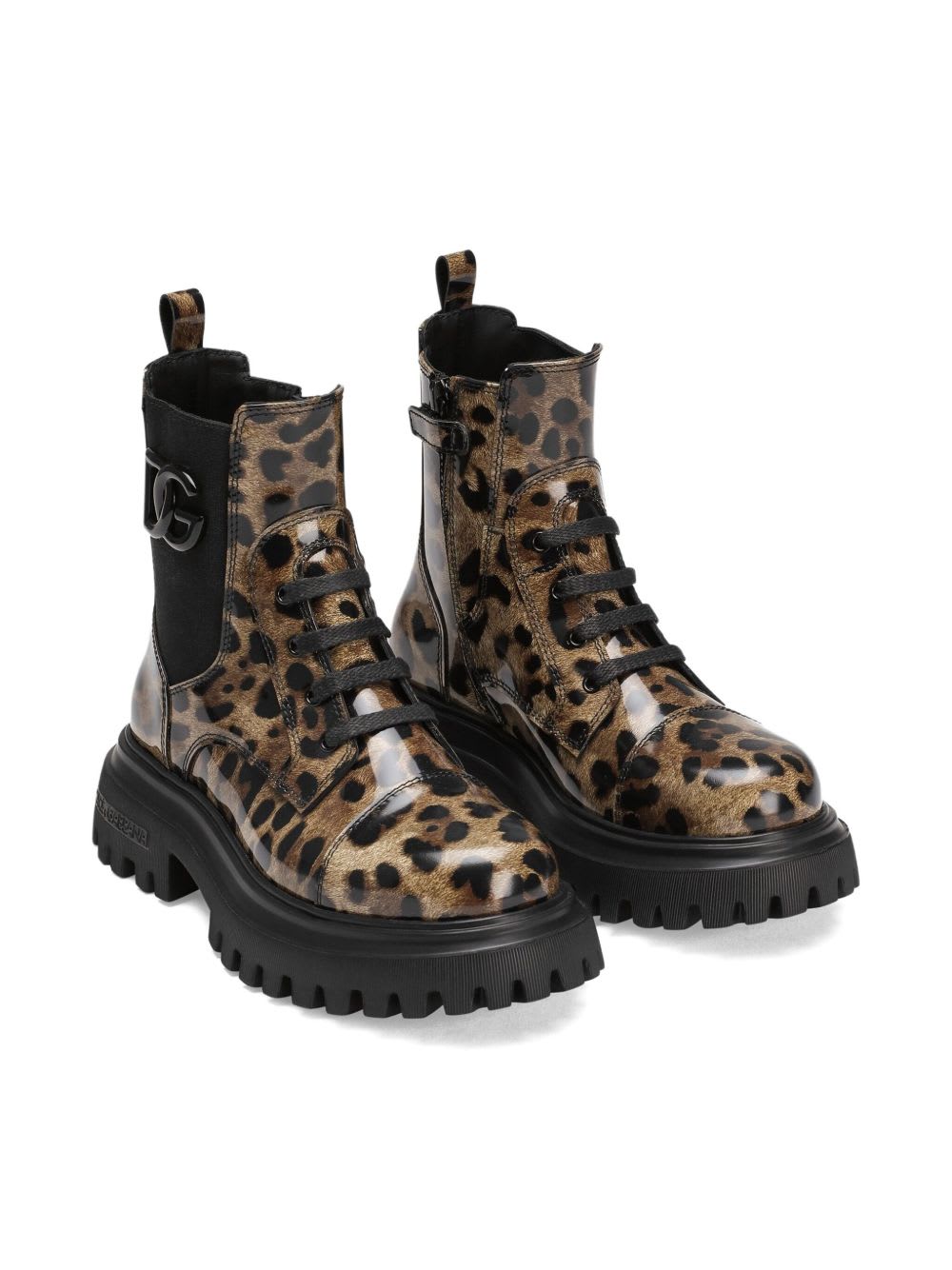 Dolce & Gabbana Leopard-print Lace-up Boots In Animal Print
