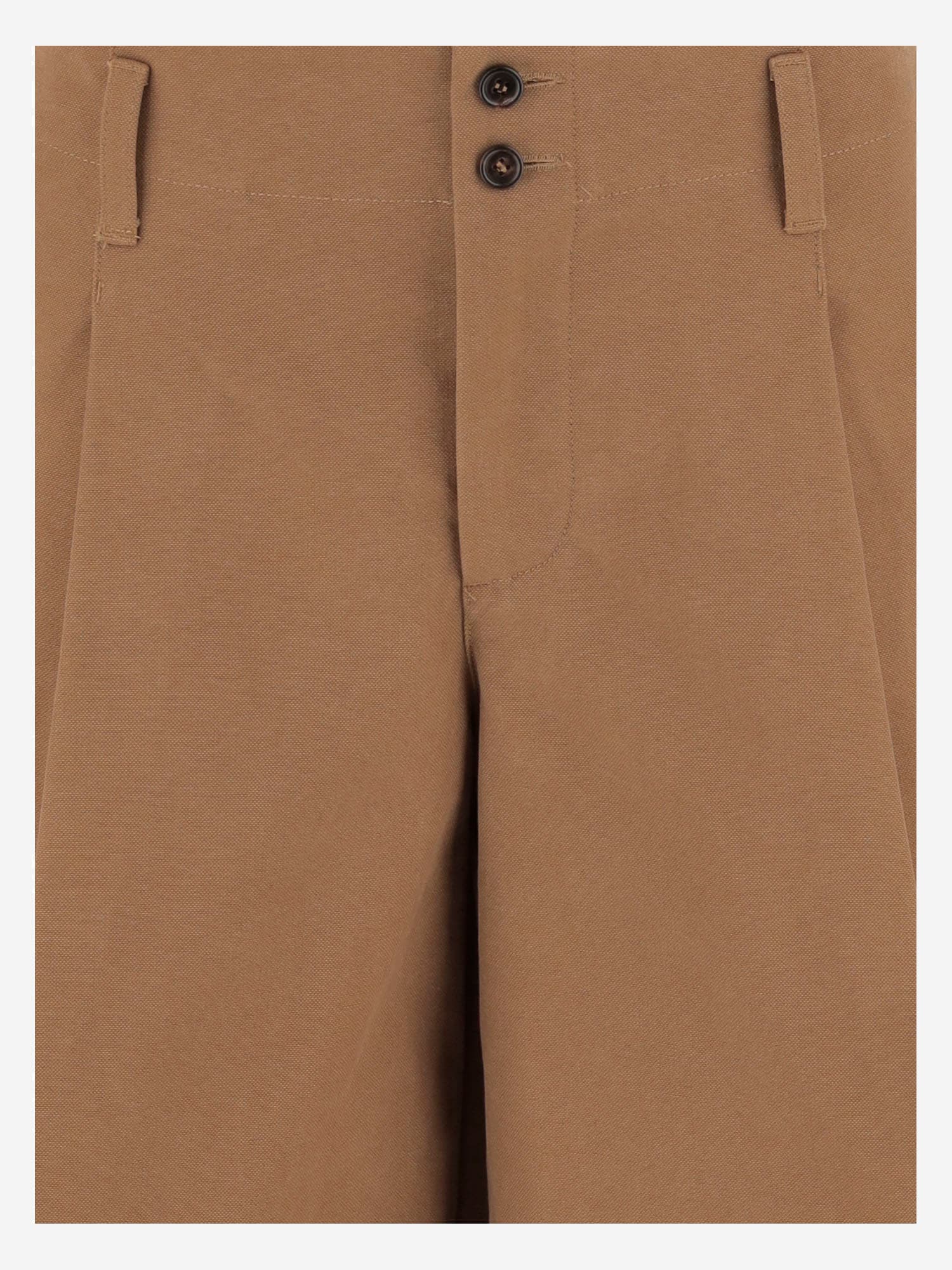 Chloé Brown Cotton Short Pants With High Waist In Brown