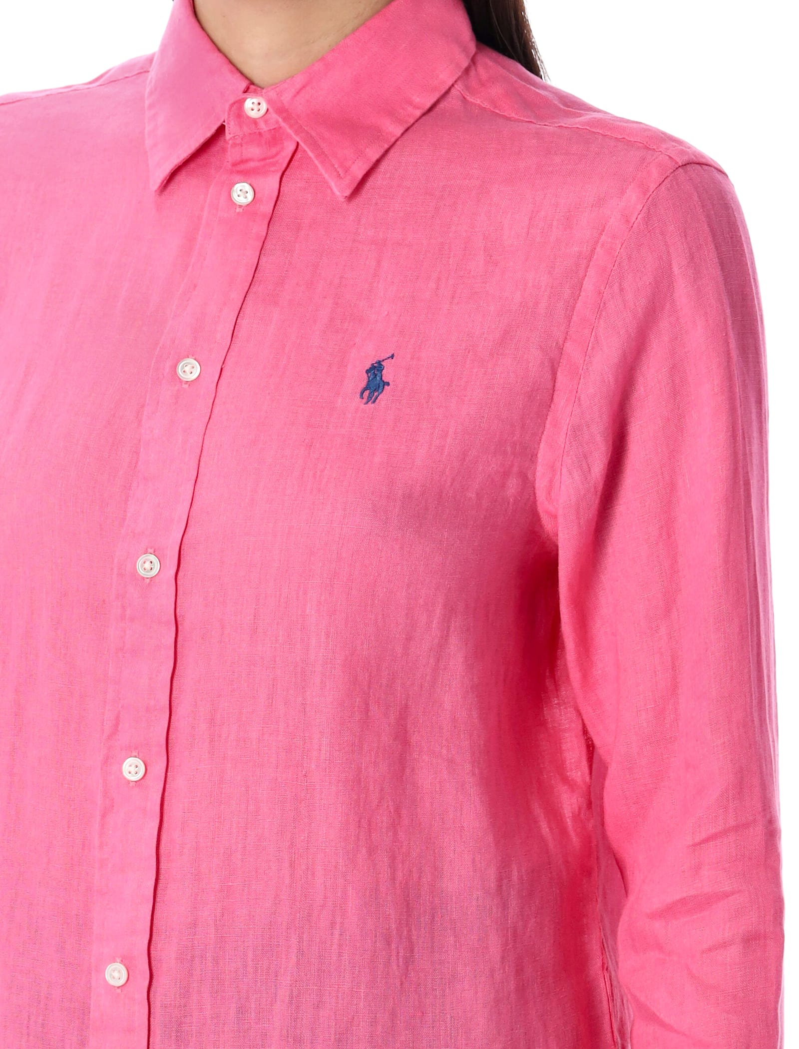 Polo Ralph Lauren Classic Shirt In Hot Fuxia