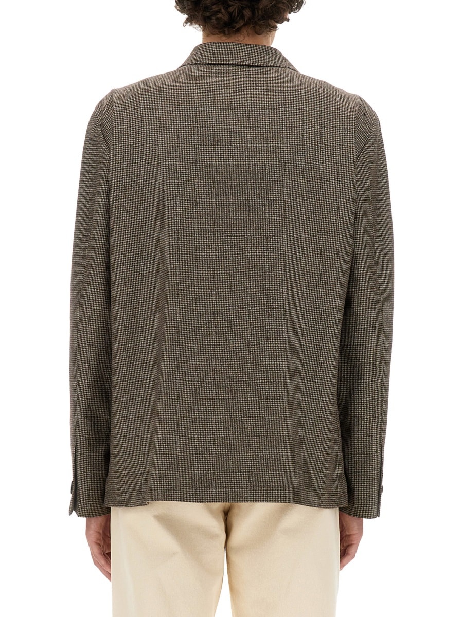 Lardini Collar Jacket Flap Pockets In Brown