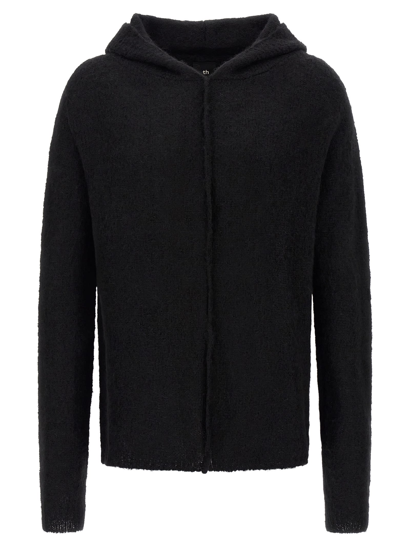 Thom Krom Alpaca Blend Hooded Sweater With Long Cuffed Sleeves In Black