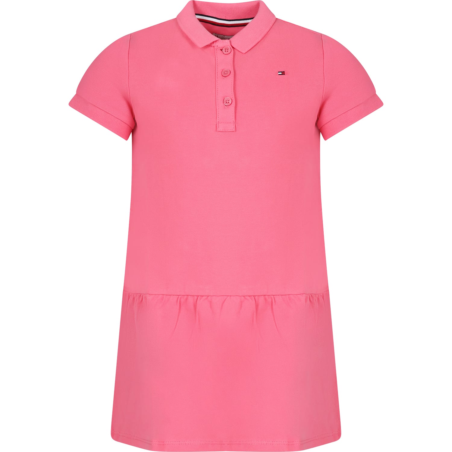 Shop Tommy Hilfiger Fuchsia Dress For Girl With Embroidery