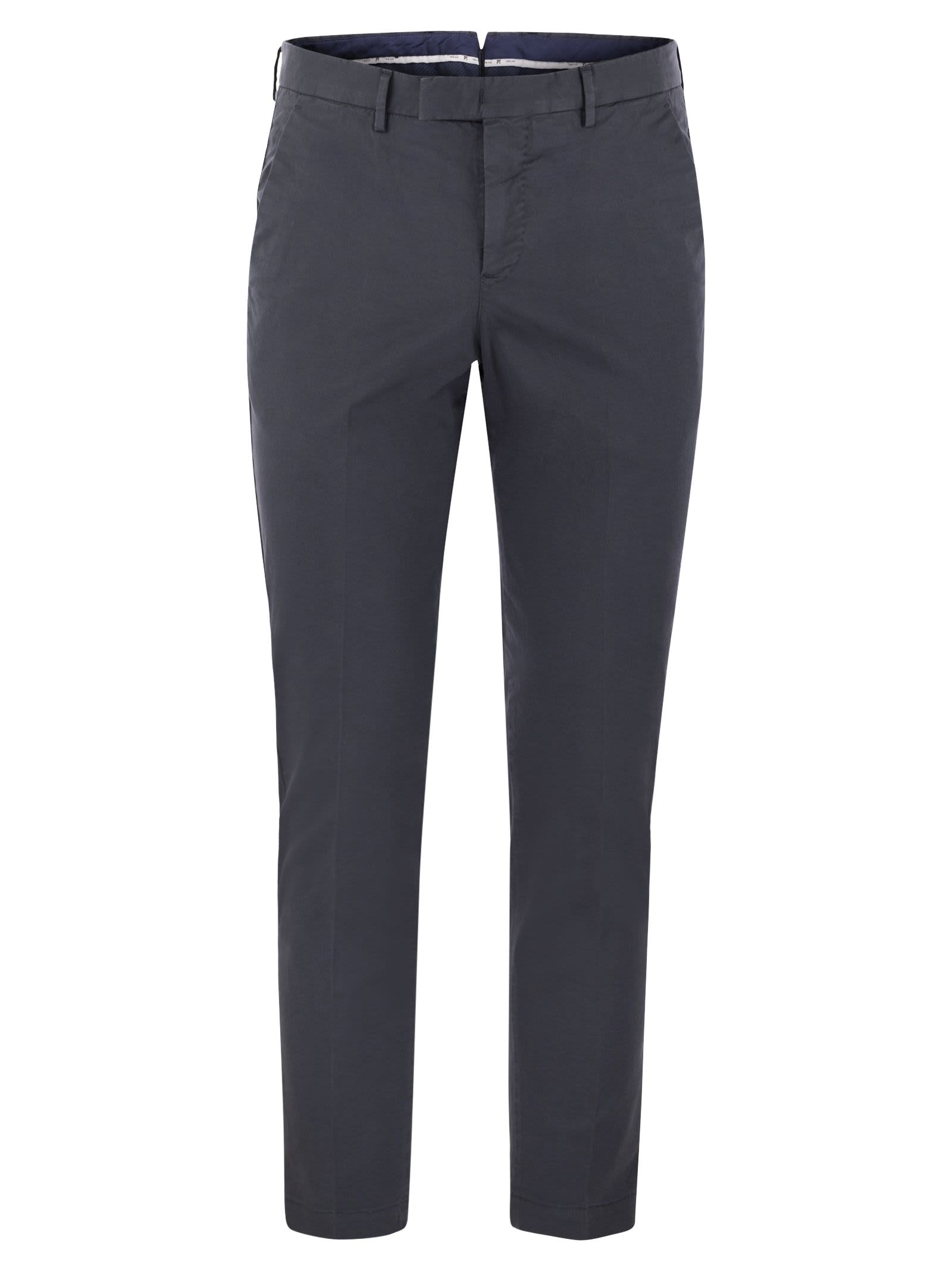 Pt01 Master - Cotton Trousers In Night Blue