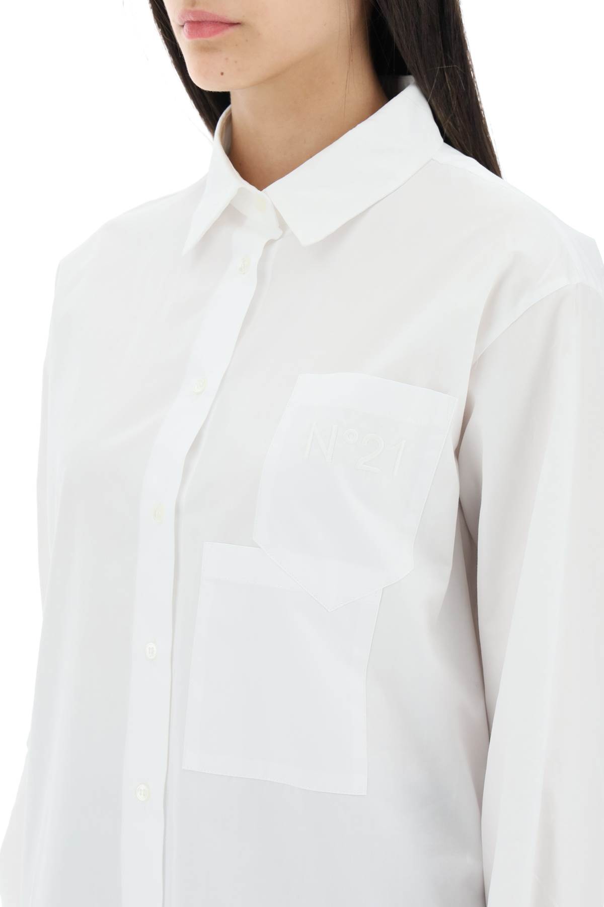 Shop N°21 Poplin Cotton Shirt In White (white)