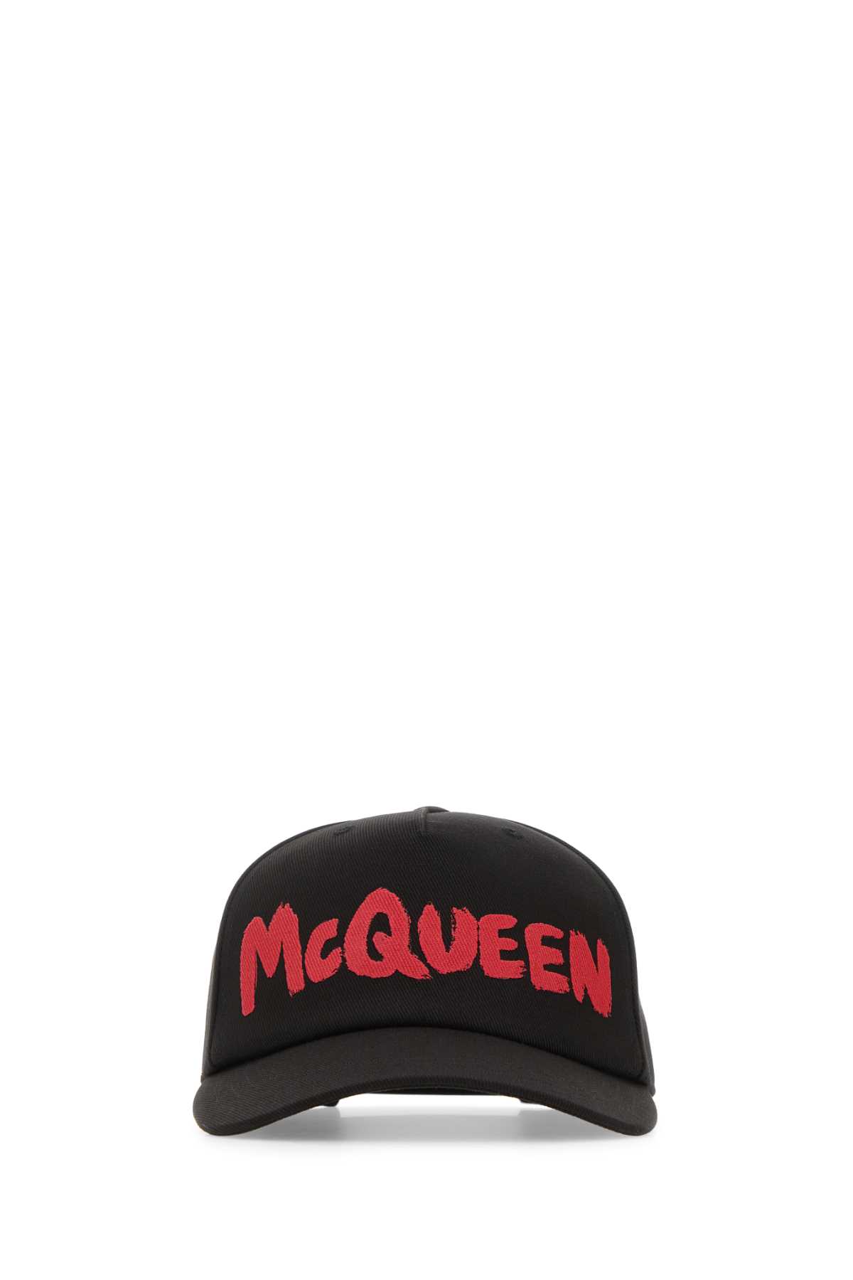 Shop Alexander Mcqueen Black Cotton Baseball Cap In Blackred