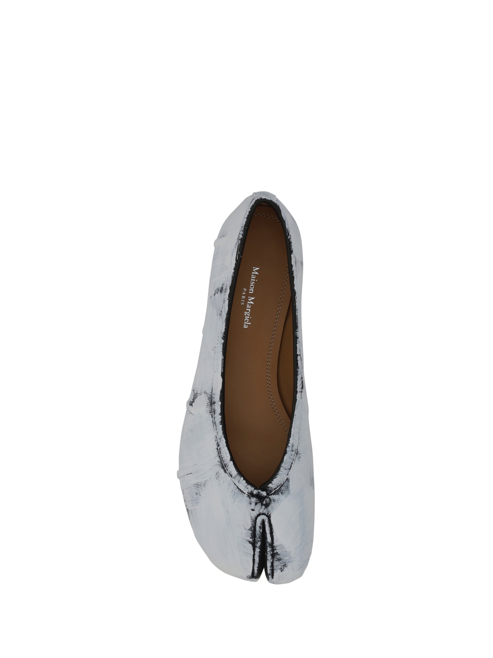 Shop Maison Margiela Tabi Ballerinas In Black/white