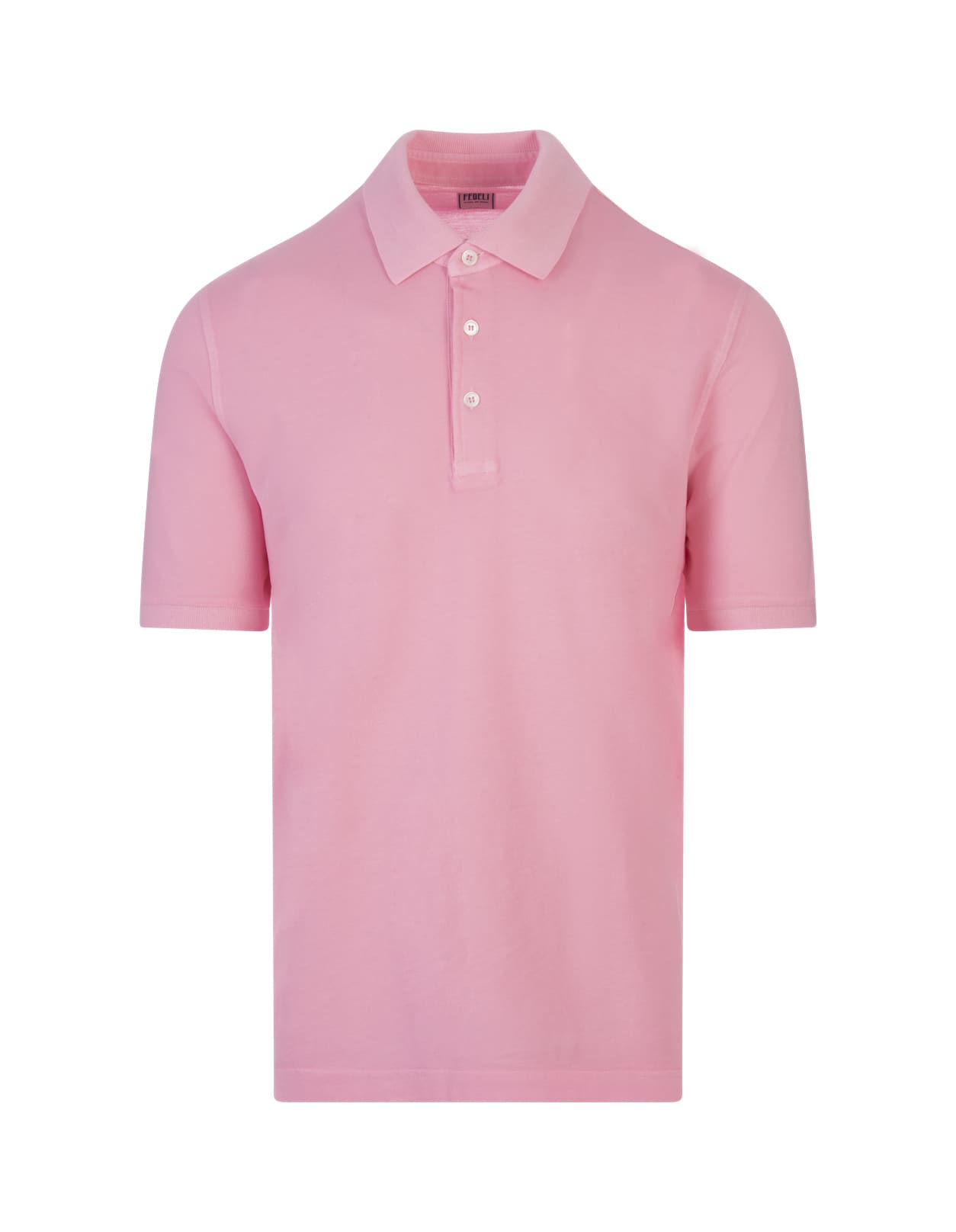Shop Fedeli Pink Light Cotton Piquet Polo Shirt
