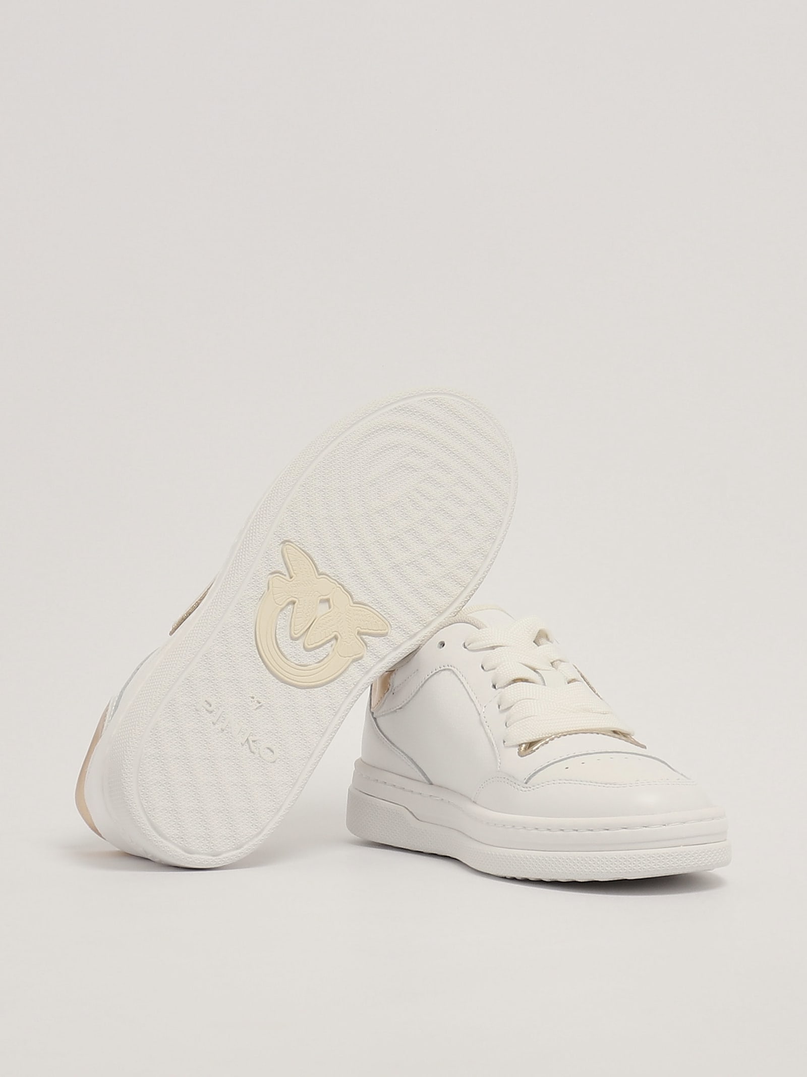 Shop Pinko Mandy 01 Sneaker In Bianco-oro