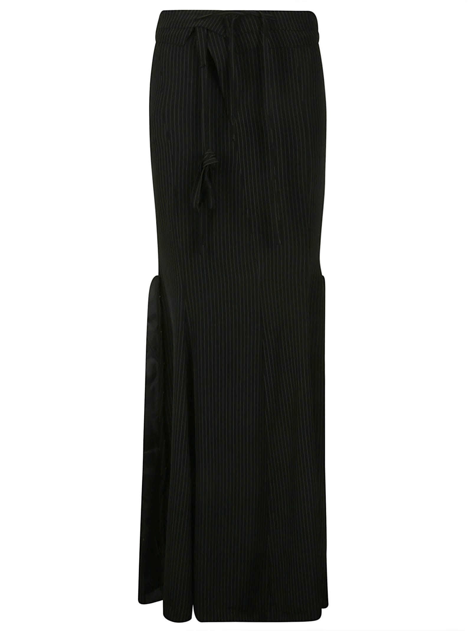 Shop Ottolinger Mermaid Suit Skirt In Black Pinstripe