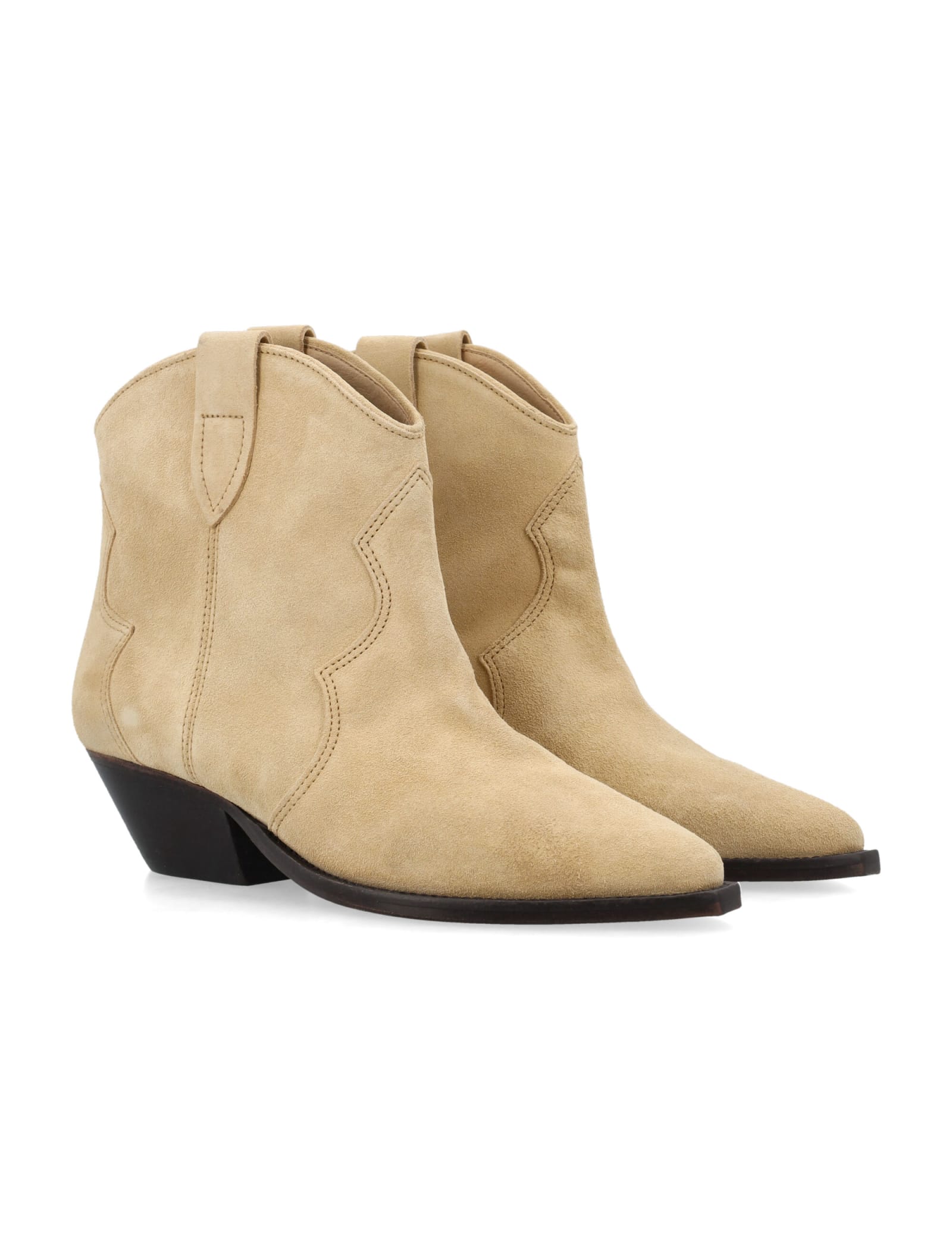 Shop Isabel Marant Dewina Suede Boots In Beige