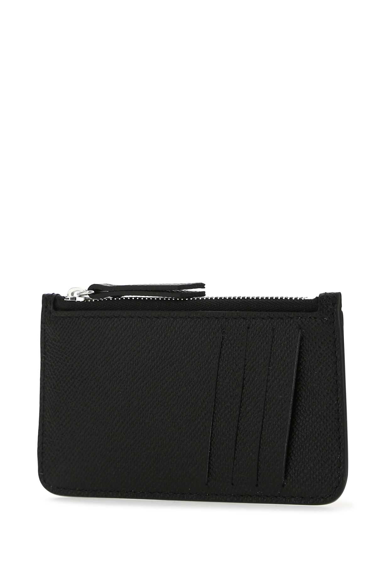 Shop Maison Margiela Black Leather Card Holder In T8013