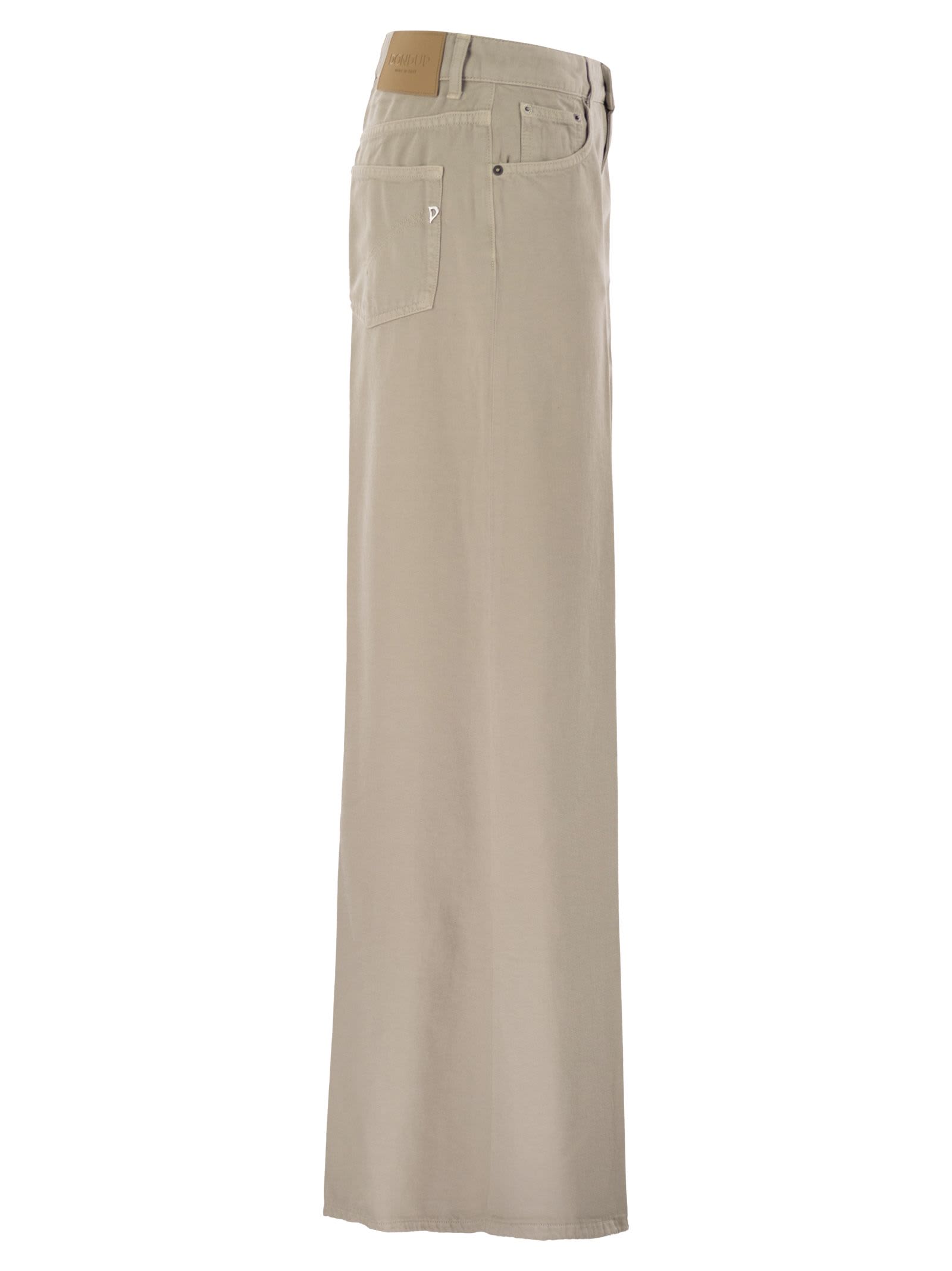 Dondup Wide-leg Casual Trousers In Beige