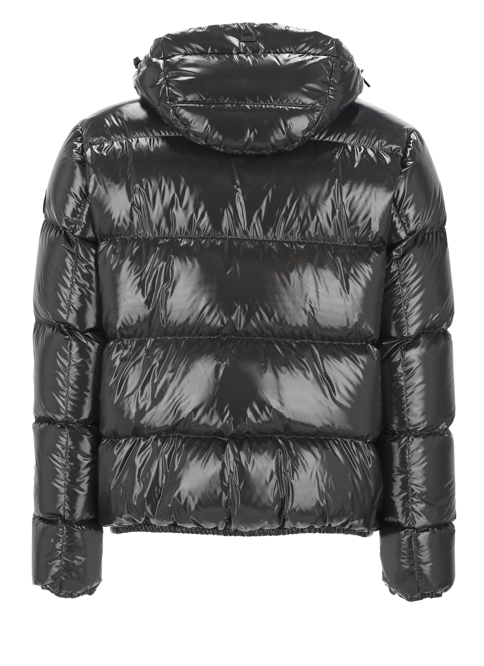 Shop Herno Down Jacket With Logo In Grey